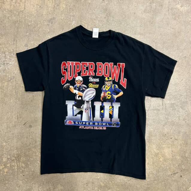 Vintage NFL Super Bowl Patriots Rams Tee L