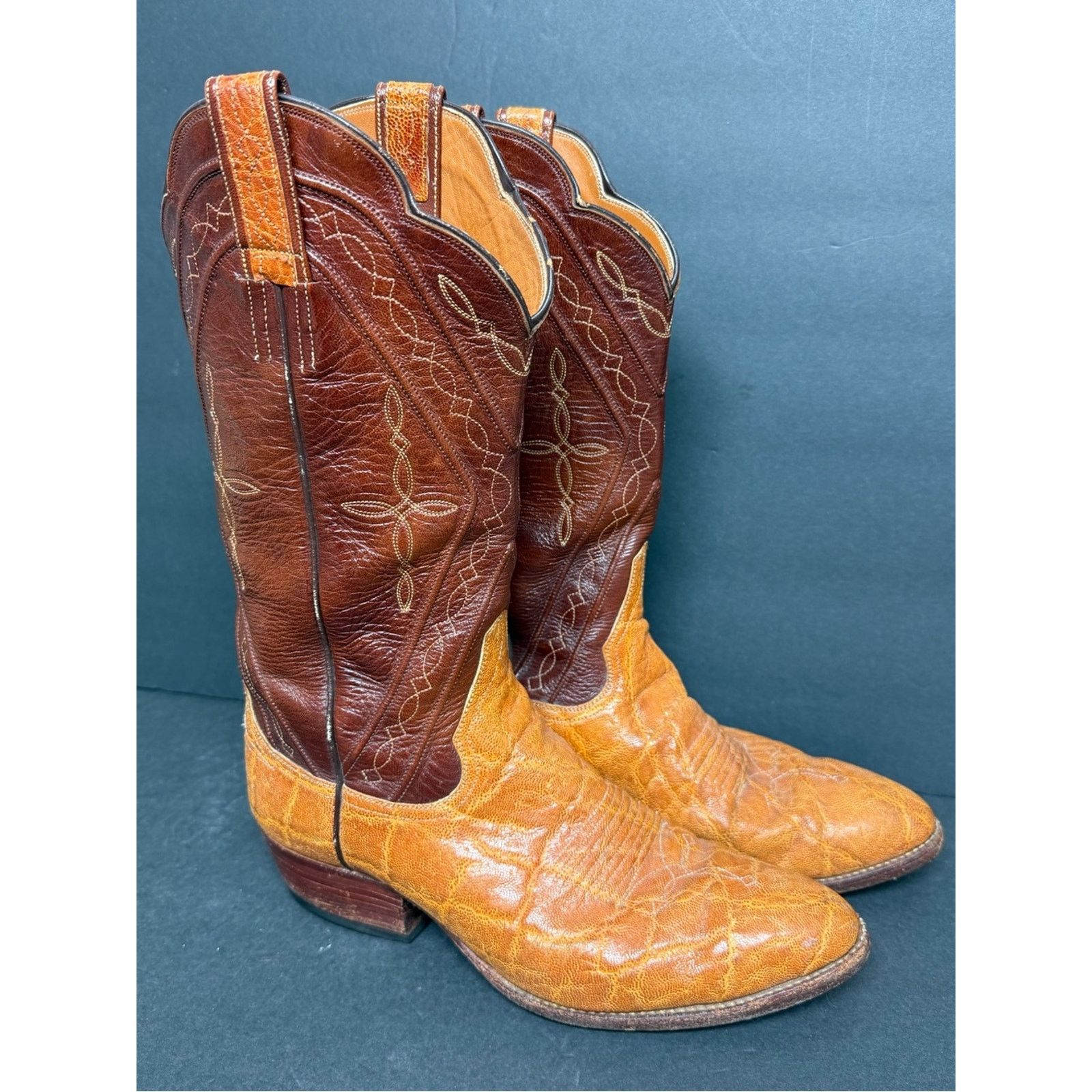 Other Custom Foley Cowboy Exotic Handmade Boots ELEPHANT PRINT Size US 9.5 / EU 42-43 - 2 Thumbnail