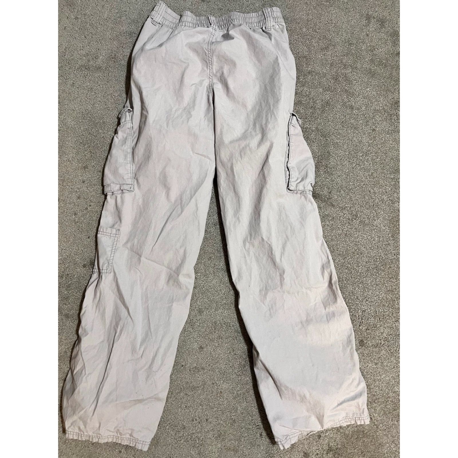 H&M Divided by H&M Gray Cargo Pants High-Rise 4 Womens Pockets Cotton Canvas Jogger Style Casual Workwear (Adult) Womens Size 27" / US 4 / IT 40 - 3 Thumbnail
