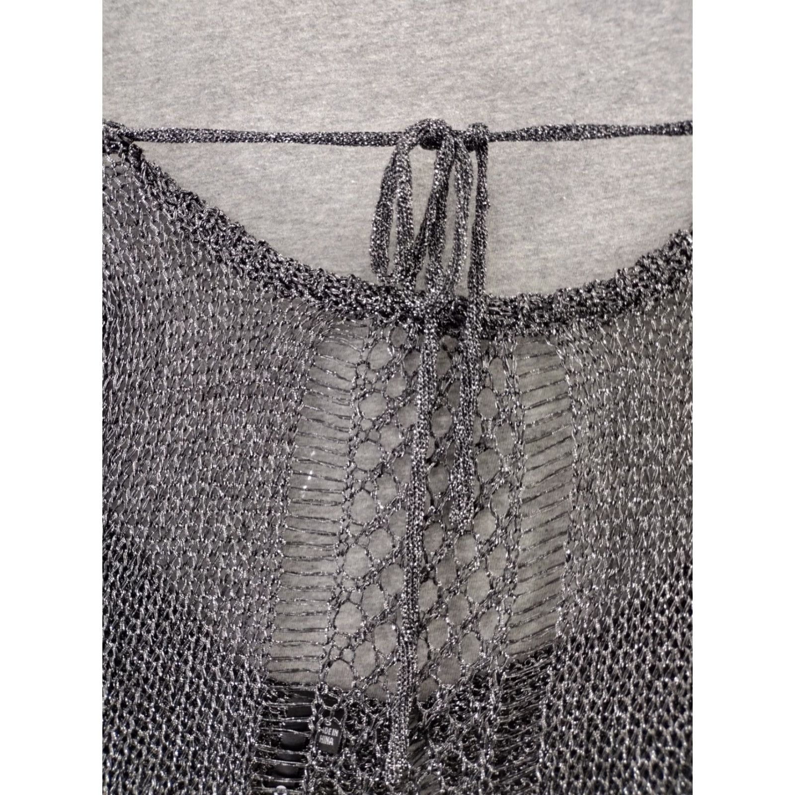 Vintage CODIGO Dress WOMEN Knitted Mini Longsleeve Boat Neck Gray S Size S / US 4 / IT 40 - 3 Thumbnail