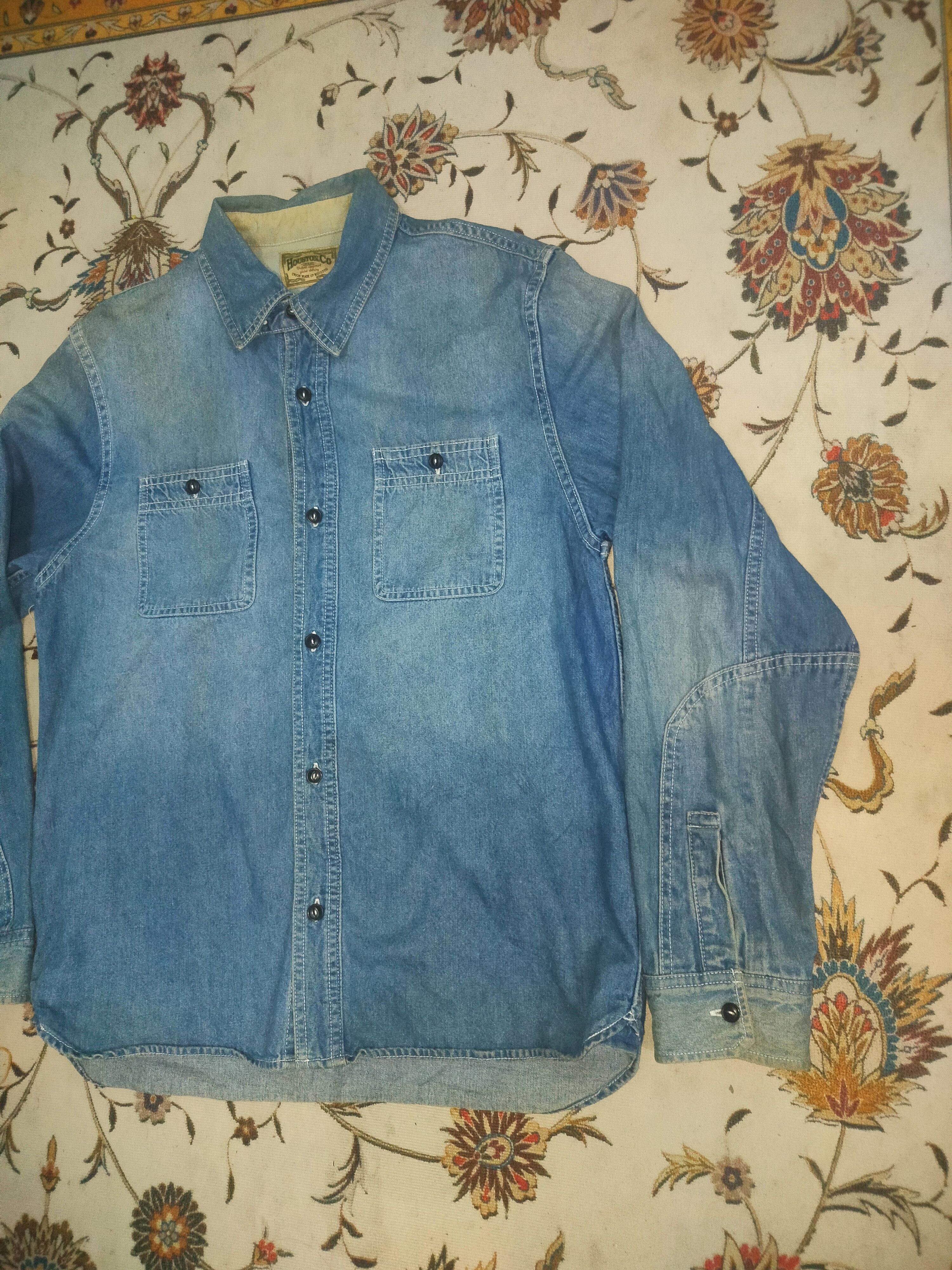 Japanese Brand HOUSTON FLORIDA MAP EMBROIDERY BUTTON UP DENIM Size US M / EU 48-50 / 2 - 3 Thumbnail