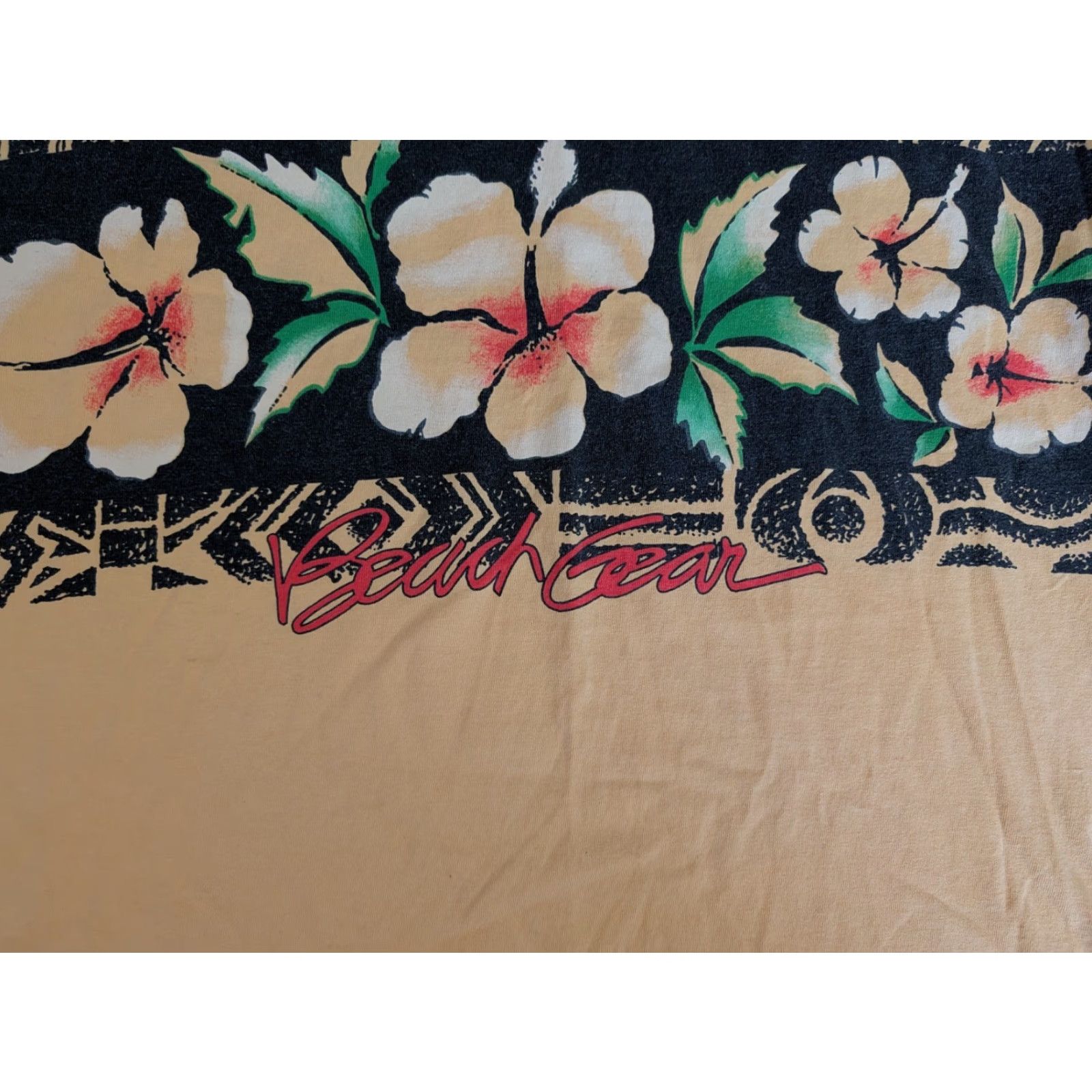 Vintage VINTAGE Beach Gear XL Hawaiian Floral T-Shirt Made in USA Yellow Short Sleeve Double-Sided 90s Mens Size US XL / EU 56 / 4 - 2 Thumbnail