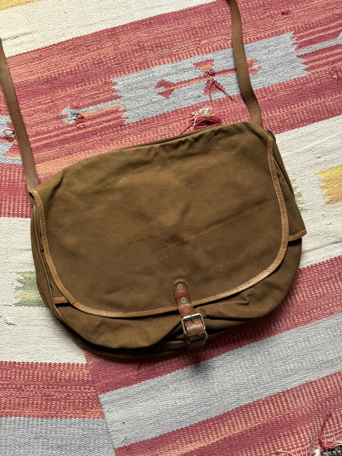 Vintage Vintage 60-70’s Brown Canvas Shoulder Bag Size ONE SIZE - 2 Thumbnail