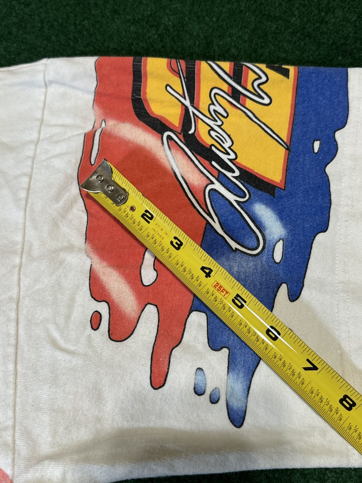 NASCAR × Vintage Vtg 90s RARE Rusty Wallace Heavy Pedal Lead Foot AOP T Shirt Size US XXL / EU 58 / 5 - 7 Thumbnail