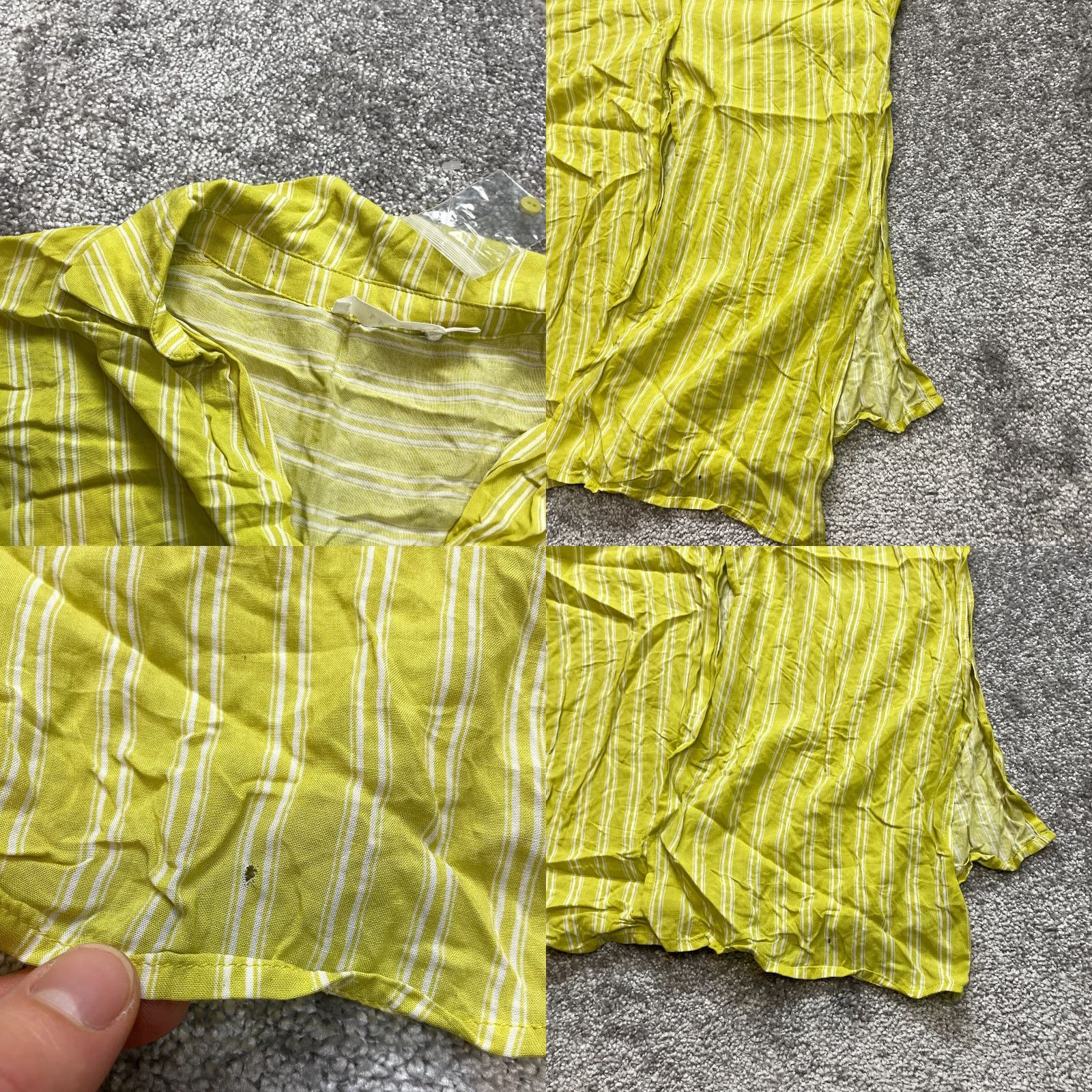 Vintage Lush Button-Up Shirt Womens XS Yellow Striped Long Sleeve Rayon Sturdiness Top Size XS / US 0-2 / IT 36-38 - 8 Thumbnail