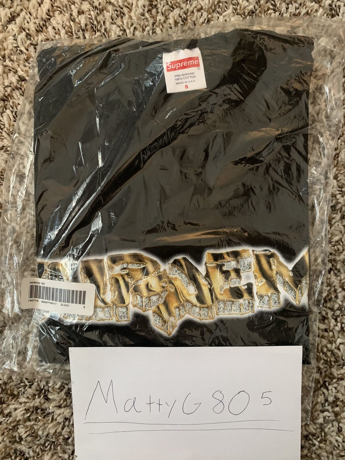 Supreme Supreme Diamond Tee Size US S / EU 44-46 / 1 - 1 Thumbnail