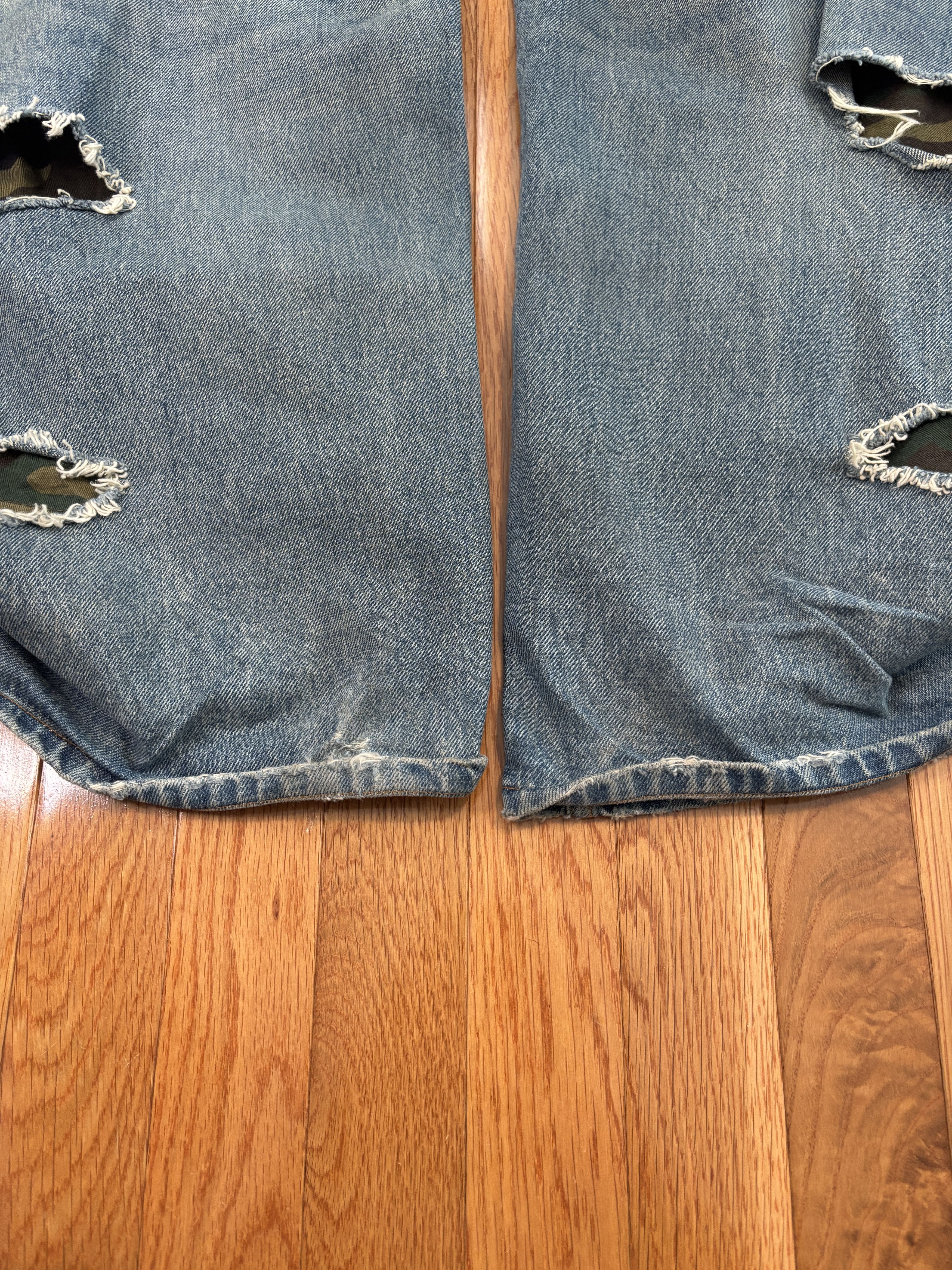 Balenciaga FW21 SLASHED 2 LAYER CAMO CARGO DENIM Size US 28 / EU 44 - 6 Thumbnail