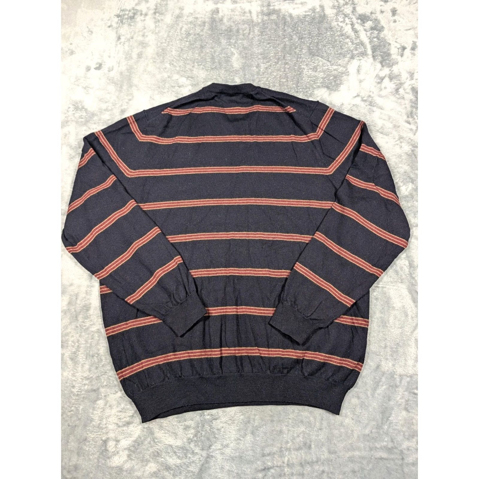 Brooks Brothers Brooks Brothers Sweater Mens 2XL Navy Red Striped Merino Wool Crewneck Knit Pullover Size US XXL / EU 58 / 5 - 6 Thumbnail