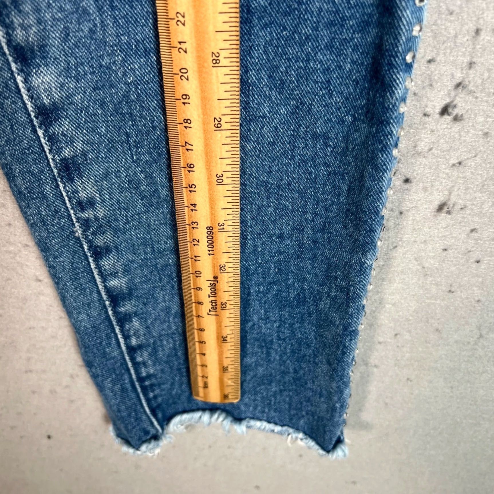 Dolls Kill VINTAGE Dolls Kill X Bratz WOMENS Jeans High-Waisted Tapered M Blue Rhinestone Detail 90s Mens Womens Girls Size 32" / US 10 / IT 46 - 6 Thumbnail