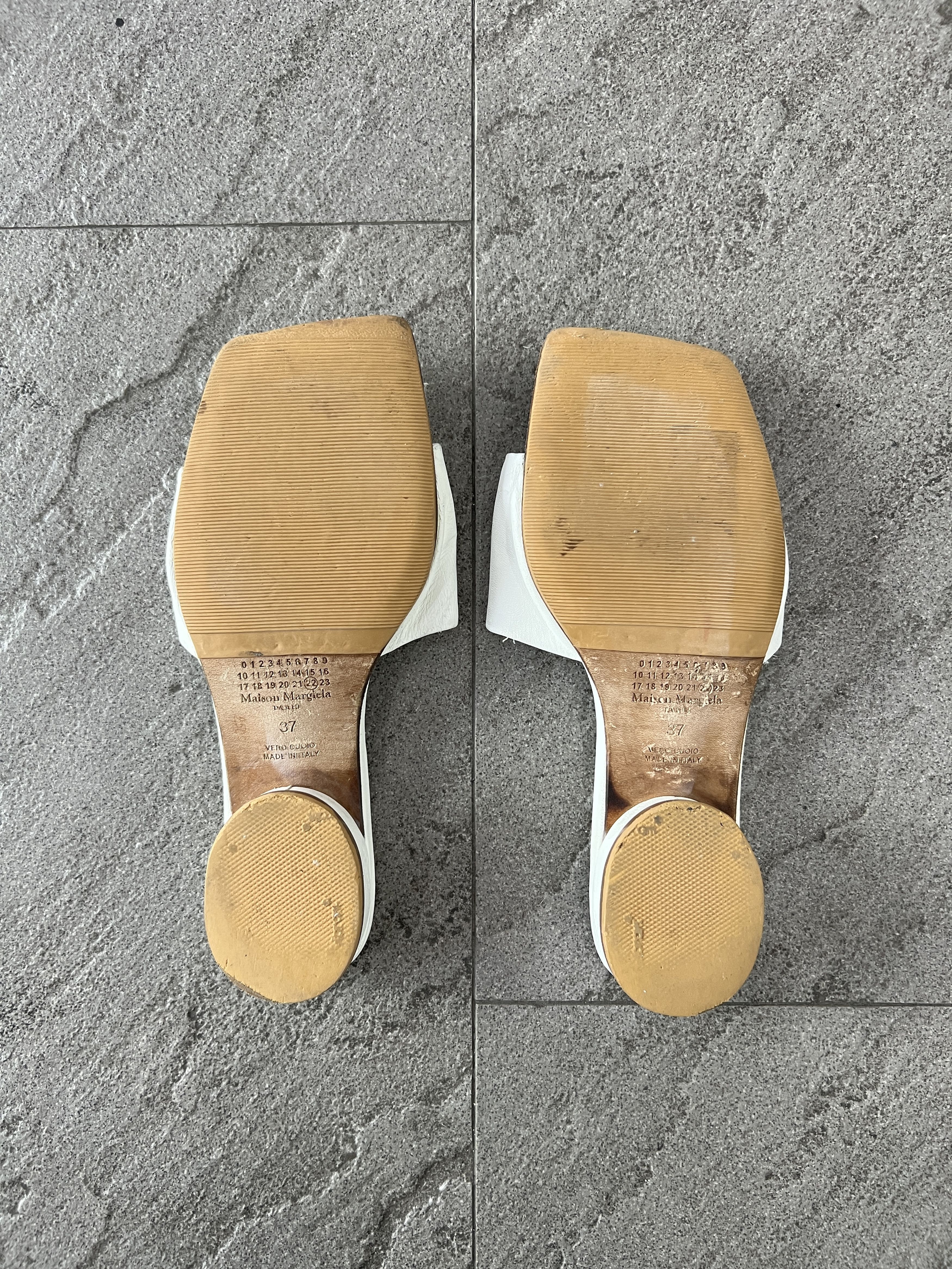 Maison Margiela Maison Margiela White 4 Stitch Leather Slide Sandals EU37 Size US 7 / IT 37 - 5 Thumbnail