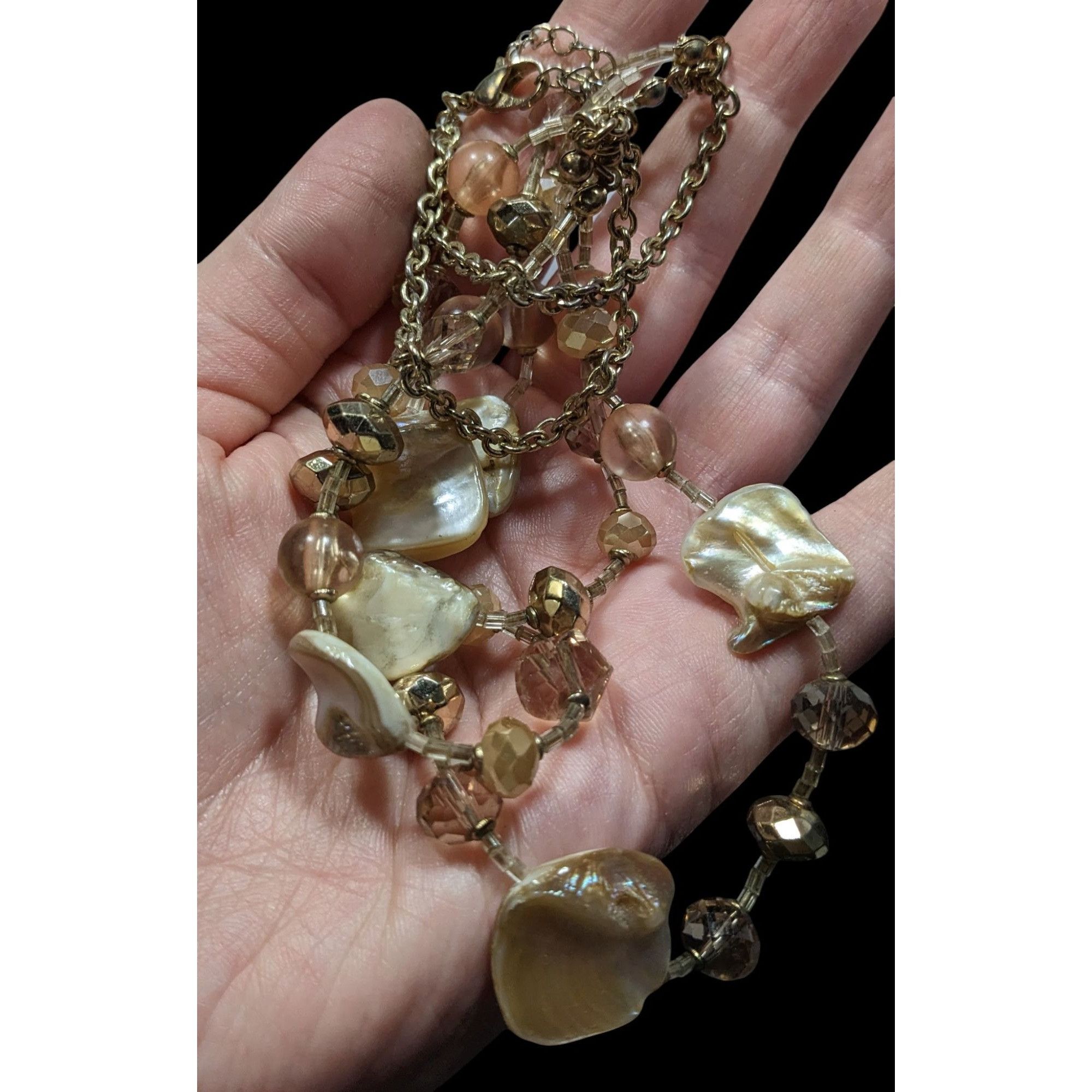 Other Bohemian Glam Layered Shell & Bead Necklace With Gold Chain Size ONE SIZE - 3 Thumbnail