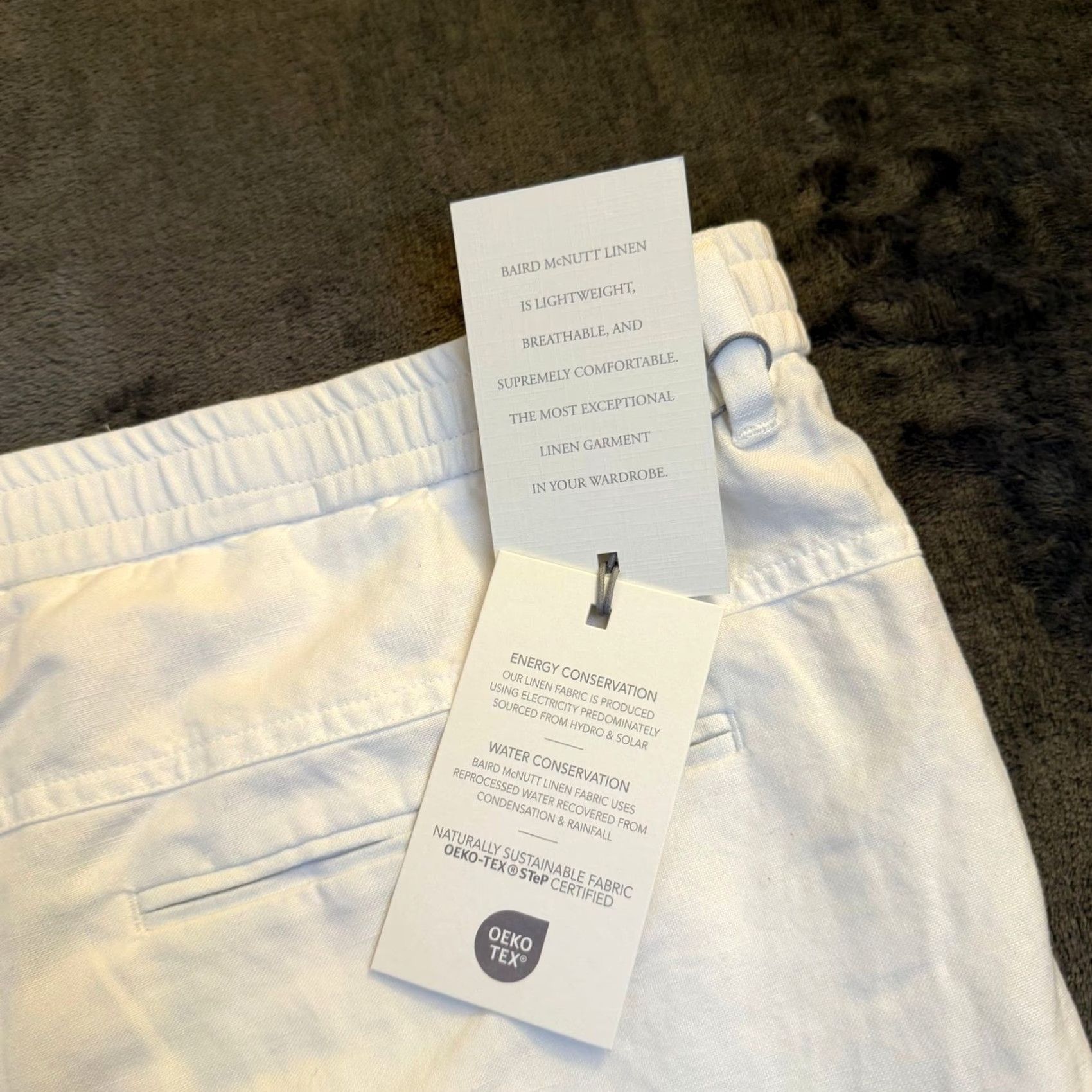 Murano Baird McNutt Murano Linen Blend Pants Mens 46x30" Classic Fit White NWT Size US 30 / EU 46 - 7 Thumbnail
