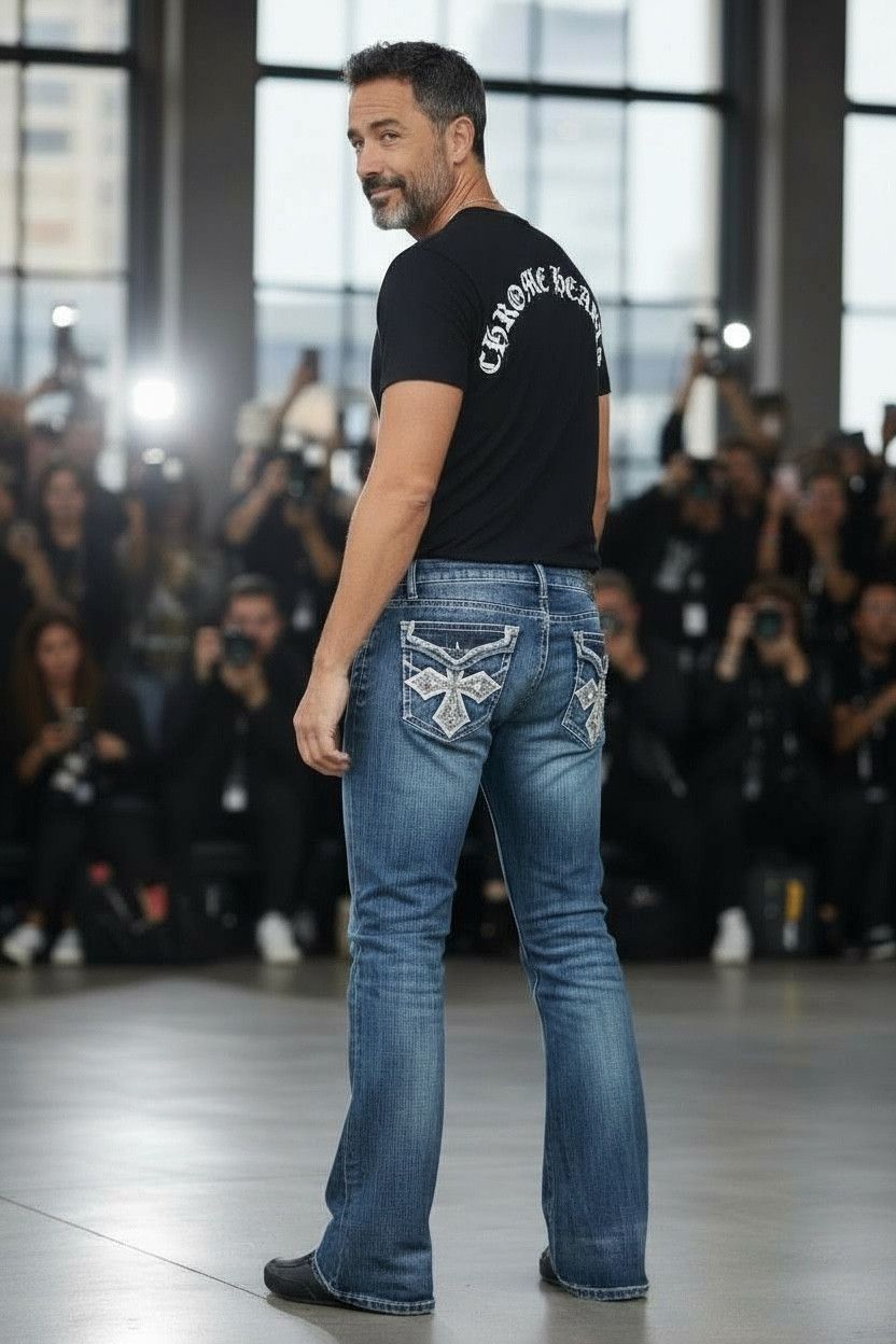 Other Antique Rivet C.Heart Style Flare Jeans W34 Y2K Vibe Jeans Size US 34 / EU 50 - 1 Thumbnail
