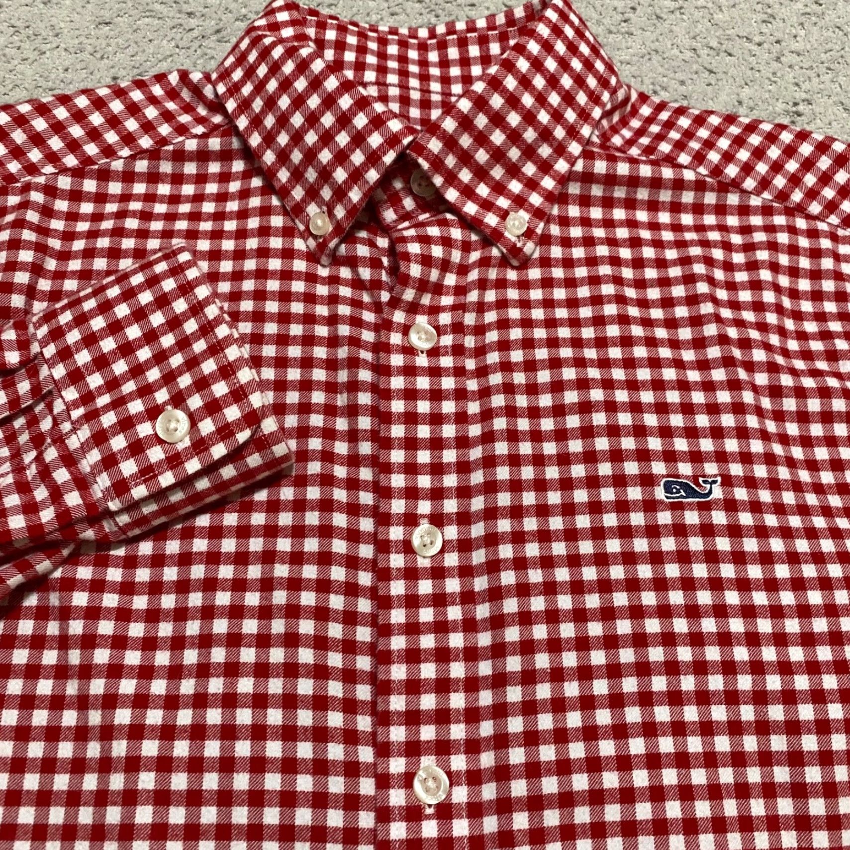 Vineyard Vines Vineyard Vines Mens Small Shirt Red Plaid Long Sleeve Button-Down Knit Slim Fit Size US S / EU 44-46 / 1 - 6 Thumbnail