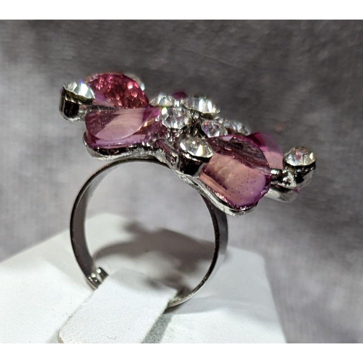 Other Whimsical Fairycore Purple And Silver Tone Ring Adjustable S Size ONE SIZE - 9 Thumbnail