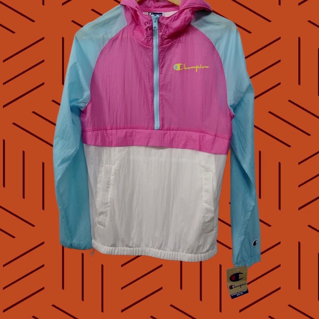 Champion Champion Colorblock Hooded Jacket Pink Blue Long Sleeve Lightweight S Womens Size S / US 4 / IT 40 - 1 Thumbnail
