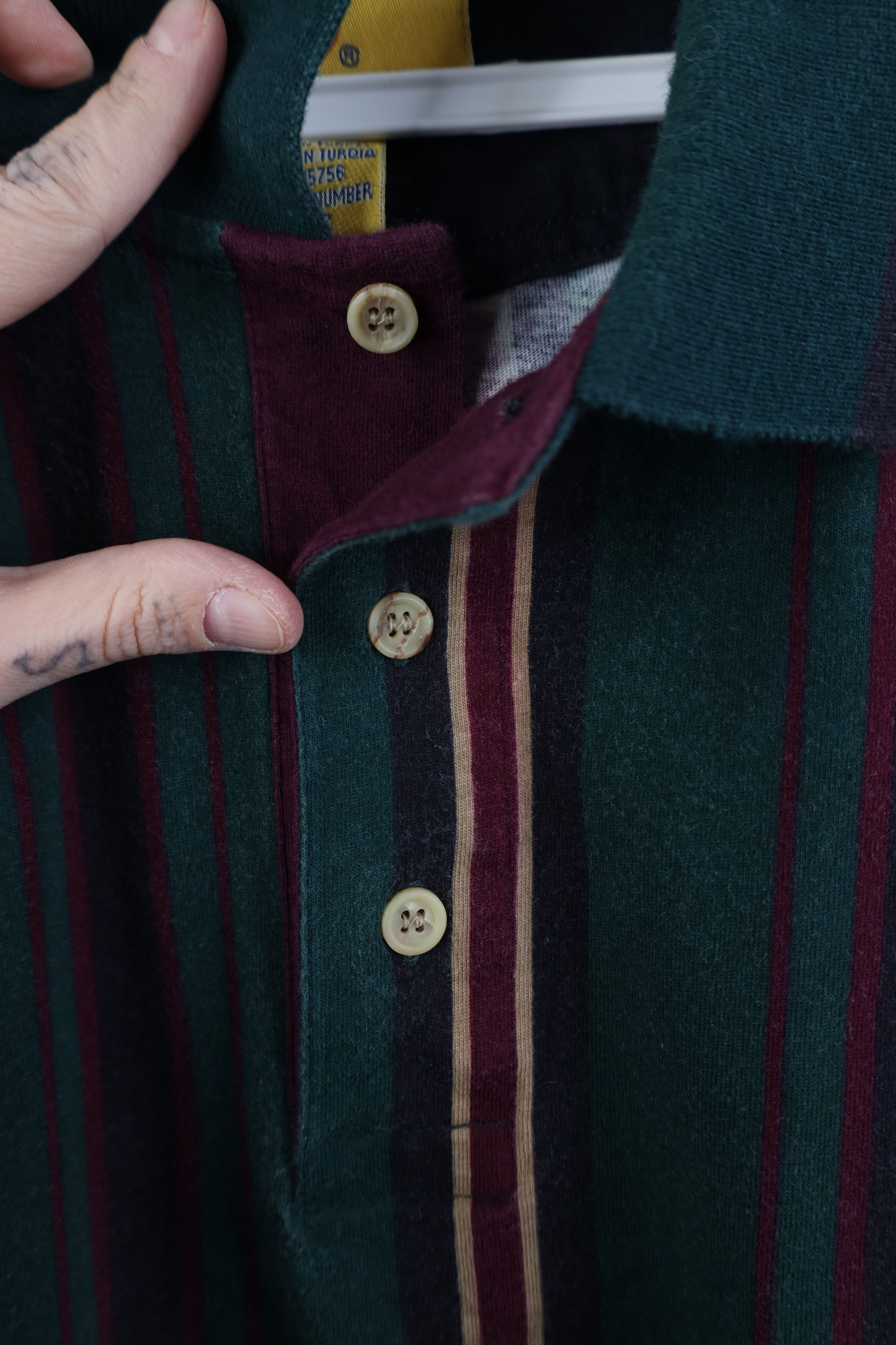 Vintage Vintage 90s Streetwear Striped Long Sleeve Rugby Polo Shirt Size US L / EU 52-54 / 3 - 6 Thumbnail