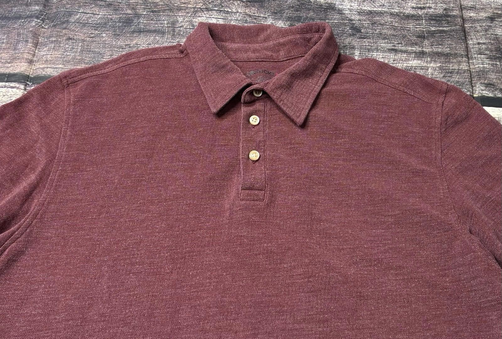 UNTUCKit Untuckit Polo Shirt Men's XL Burgundy Long Sleeve Logo Golf Size US XL / EU 56 / 4 - 4 Thumbnail