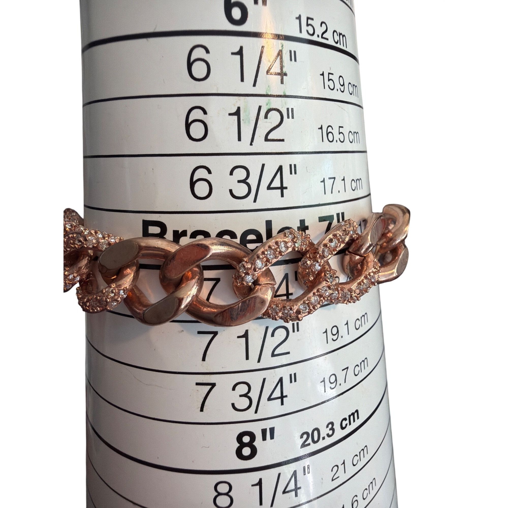 Kenneth Jay Lane KJL Kenneth Jay Lany Rose Gold Tone Crystal Pave Cuban Link Size ONE SIZE - 6 Thumbnail