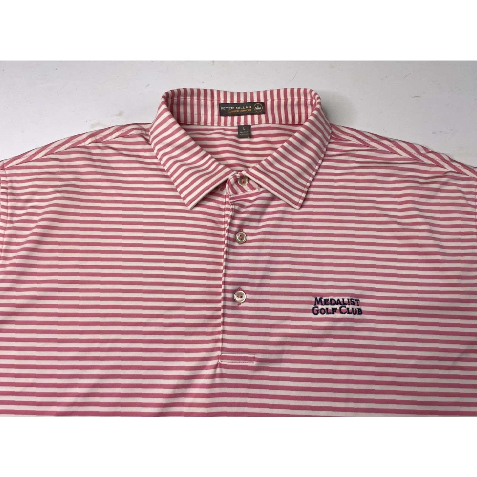 Peter Millar Peter Millar Summer Comfort Polo Shirt Striped Mens L Multicolor Golf Shirt GC Mens Size US L / EU 52-54 / 3 - 2 Thumbnail
