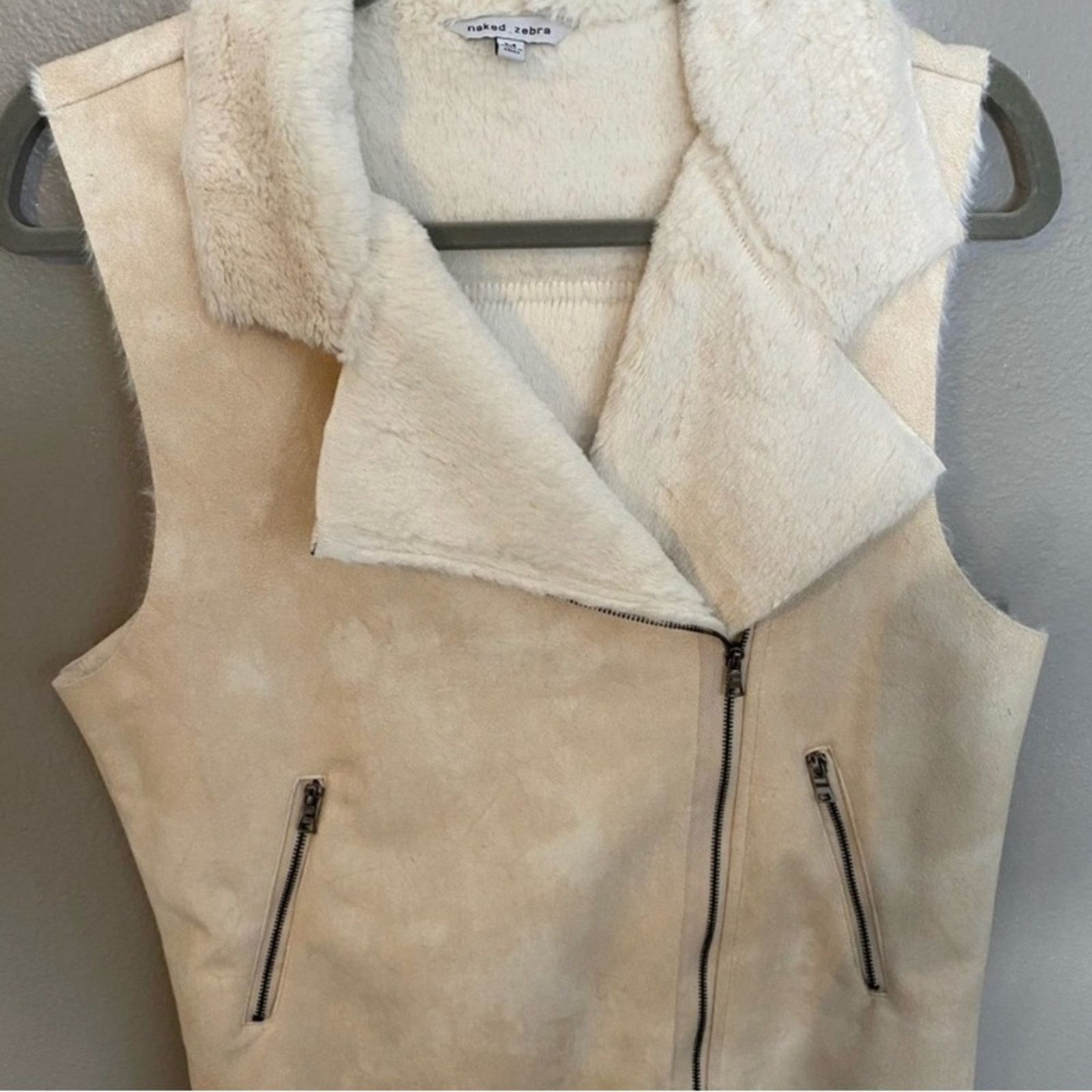 Other Cozy Winter White Faux Shearling Moto Vest Naked Zebra M Size M / US 6-8 / IT 42-44 - 4 Thumbnail