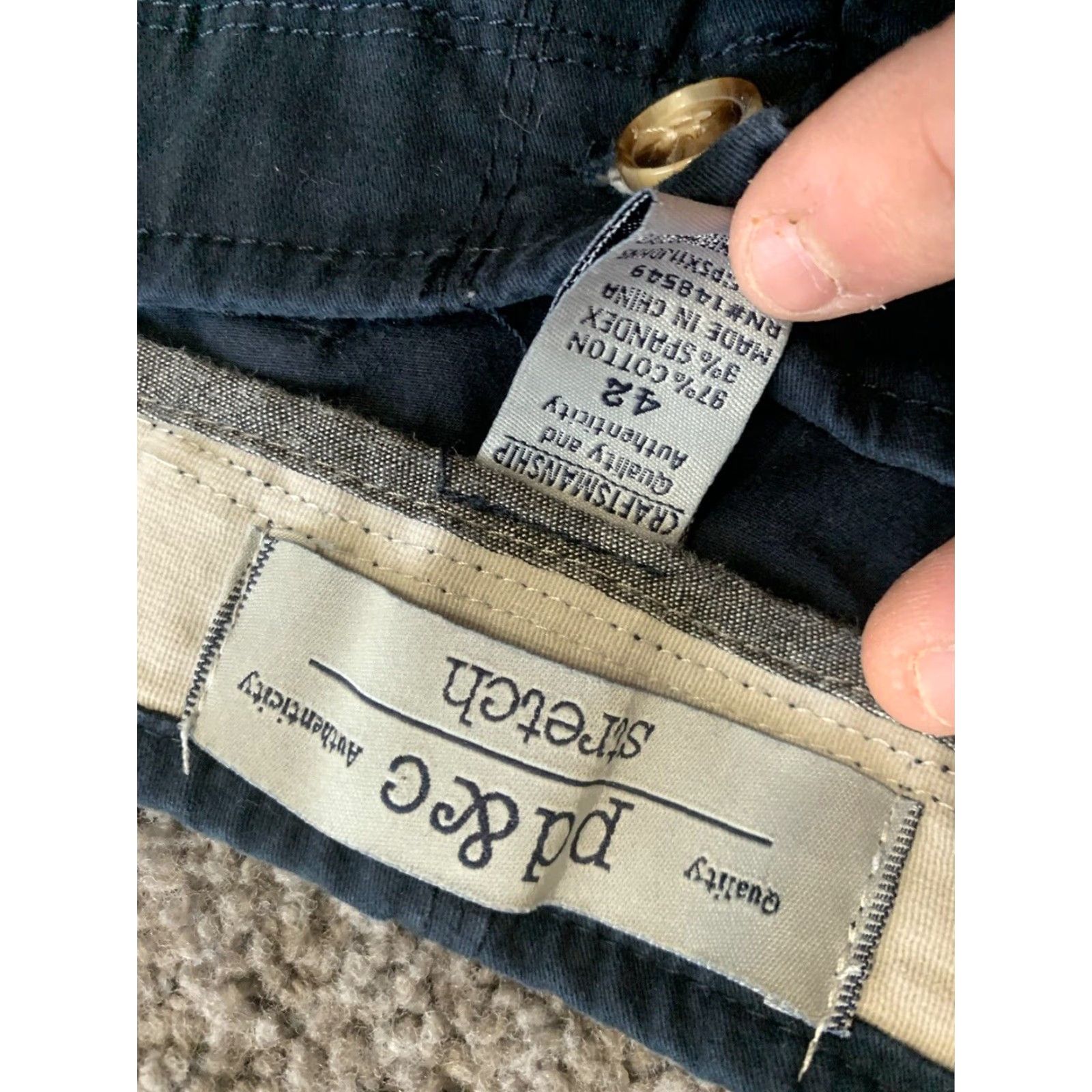 PD&C PD & C Mens Chino Shorts 42 stretch blue Chino Casual Men 42 in Blue Regular Fit Stretch 90s? Size US 42 / EU 58 - 2 Thumbnail