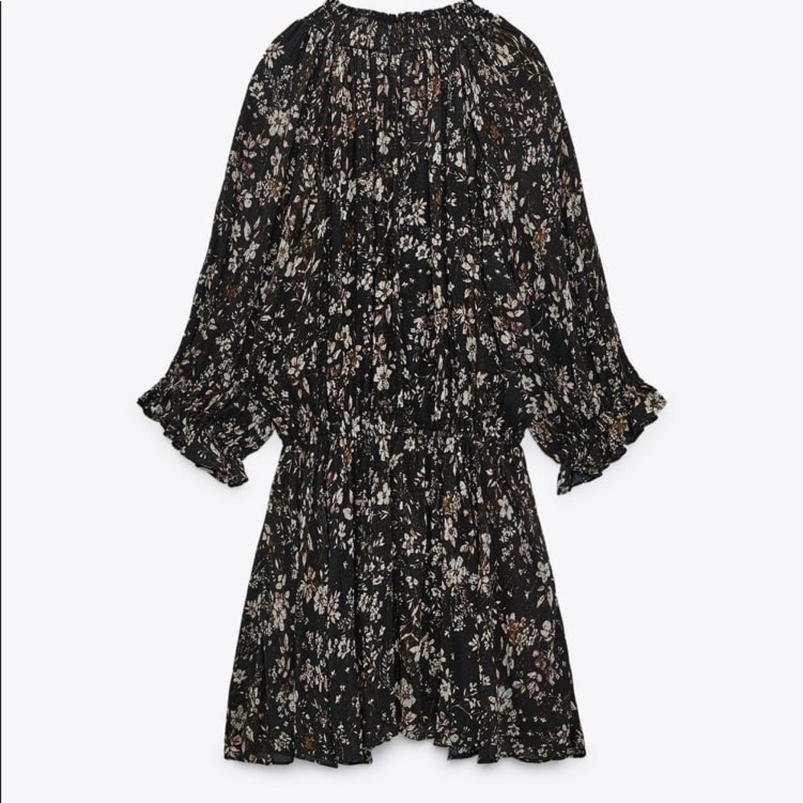 Zara ZARA SHORT FLORAL PRINT DRESS BLACK / WHITE Size M / US 6-8 / IT 42-44 - 5 Thumbnail