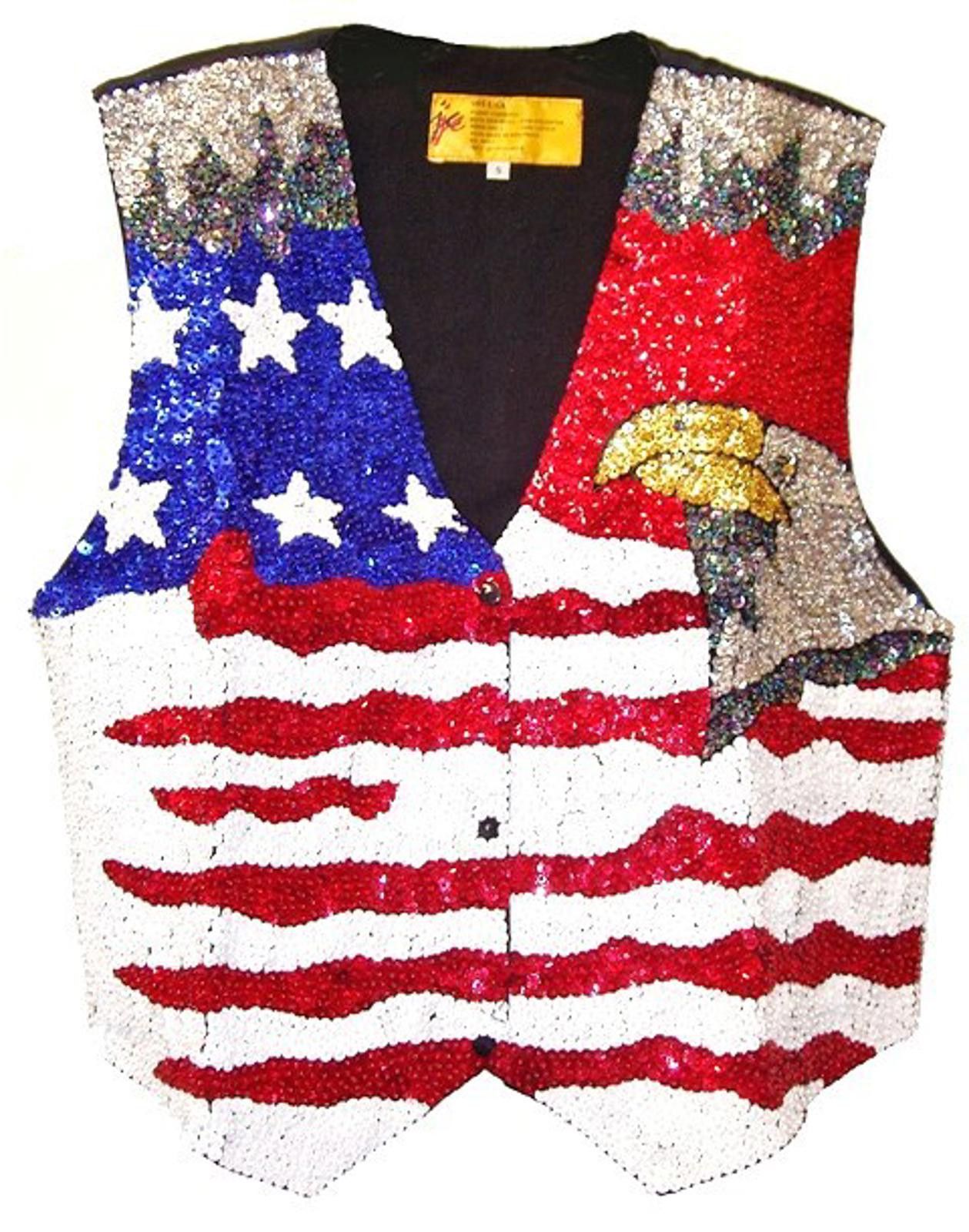 Designer Sequin Vest USA with EAGLE Kids Size (up to 6 year old kid) Size ONE SIZE - 1 Preview