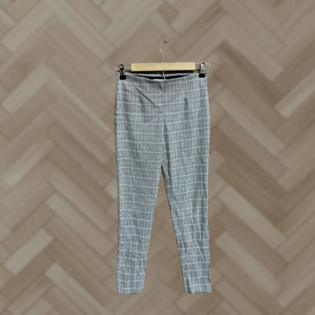 Calvin Klein Calvin Klein Pants Womens Size 2 White Plaid Stretch Work Dress Pants Size 26" / US 2 / IT 38 - 1 Thumbnail