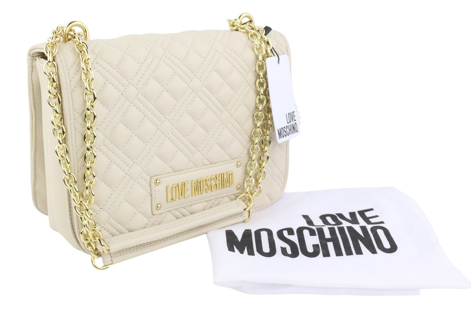 Love Moschino BORSA QUILTED PU AVORIO OS Beige Crossbody 87742 Size ONE SIZE - 1 Thumbnail