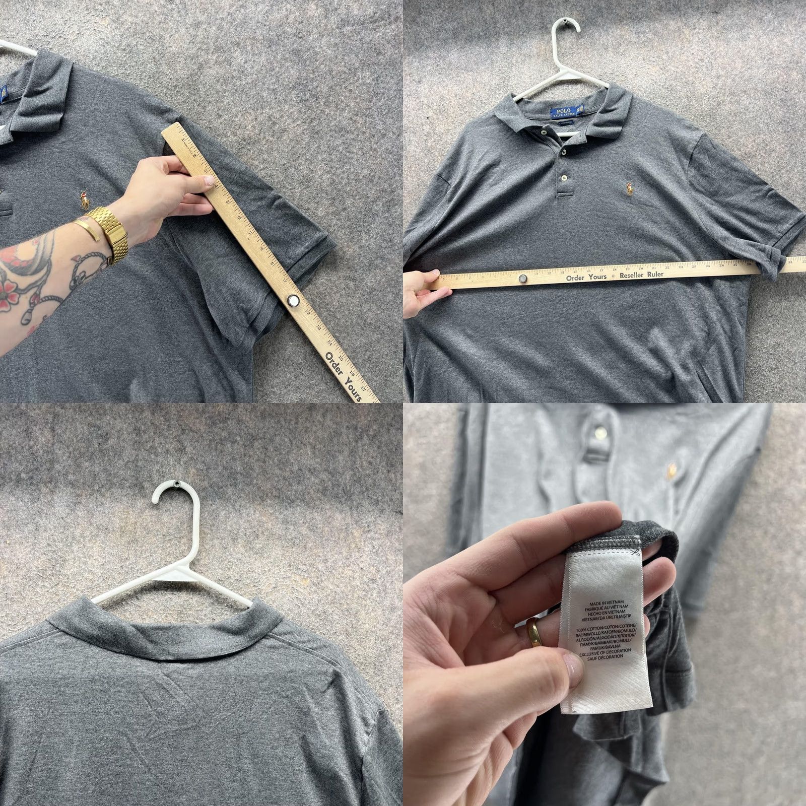 Polo Ralph Lauren Polo Ralph Lauren Polo Shirt Mens 2XL Gray Classic Fit Cotton Pony Logo Pique Shirt Mens XXL Gray Polo Ralph Lauren Short Sleeve Mens 2XL Women? Size US XXL / EU 58 / 5 - 8 Thumbnail