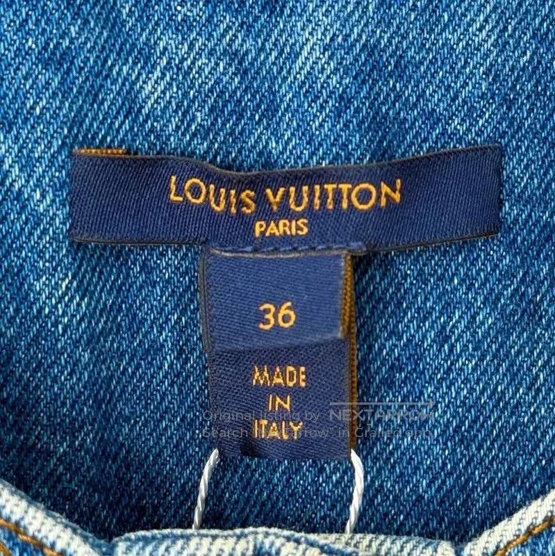 Louis Vuitton Louis Vuitton Blue Cotton Blend Women's Dress . Size L / US 10 / IT 46 - 4 Thumbnail