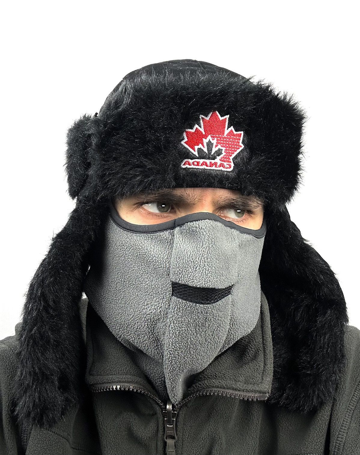 New Era Rare New Era Canada Ushanka Hat Black Vintage Y2K Size ONE SIZE - 2 Thumbnail