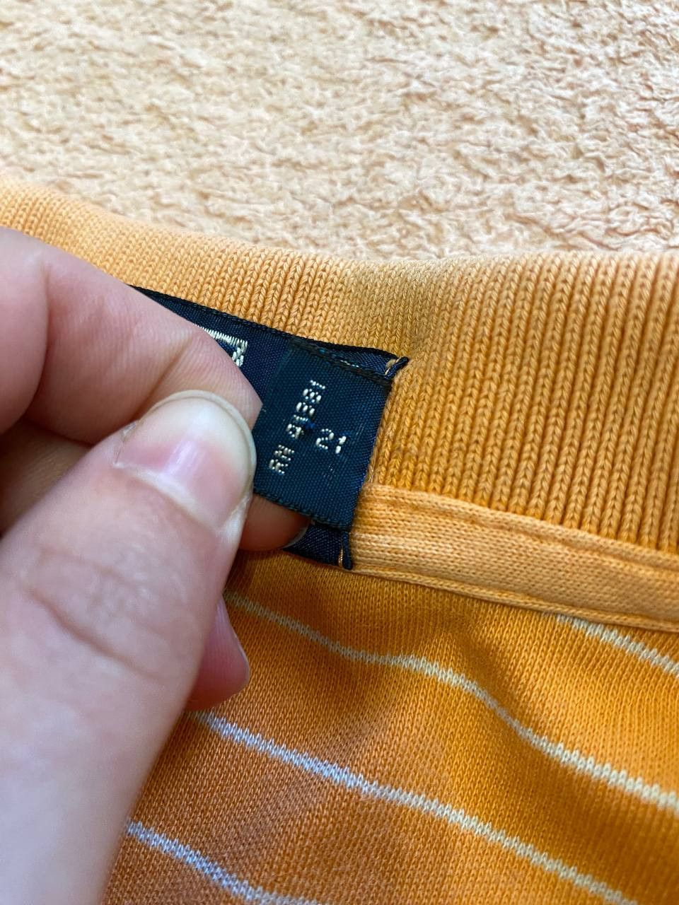 Polo Ralph Lauren Ralph Lauren Polo Shirt Men's Classic Peach Stripe Size US L / EU 52-54 / 3 - 5 Thumbnail