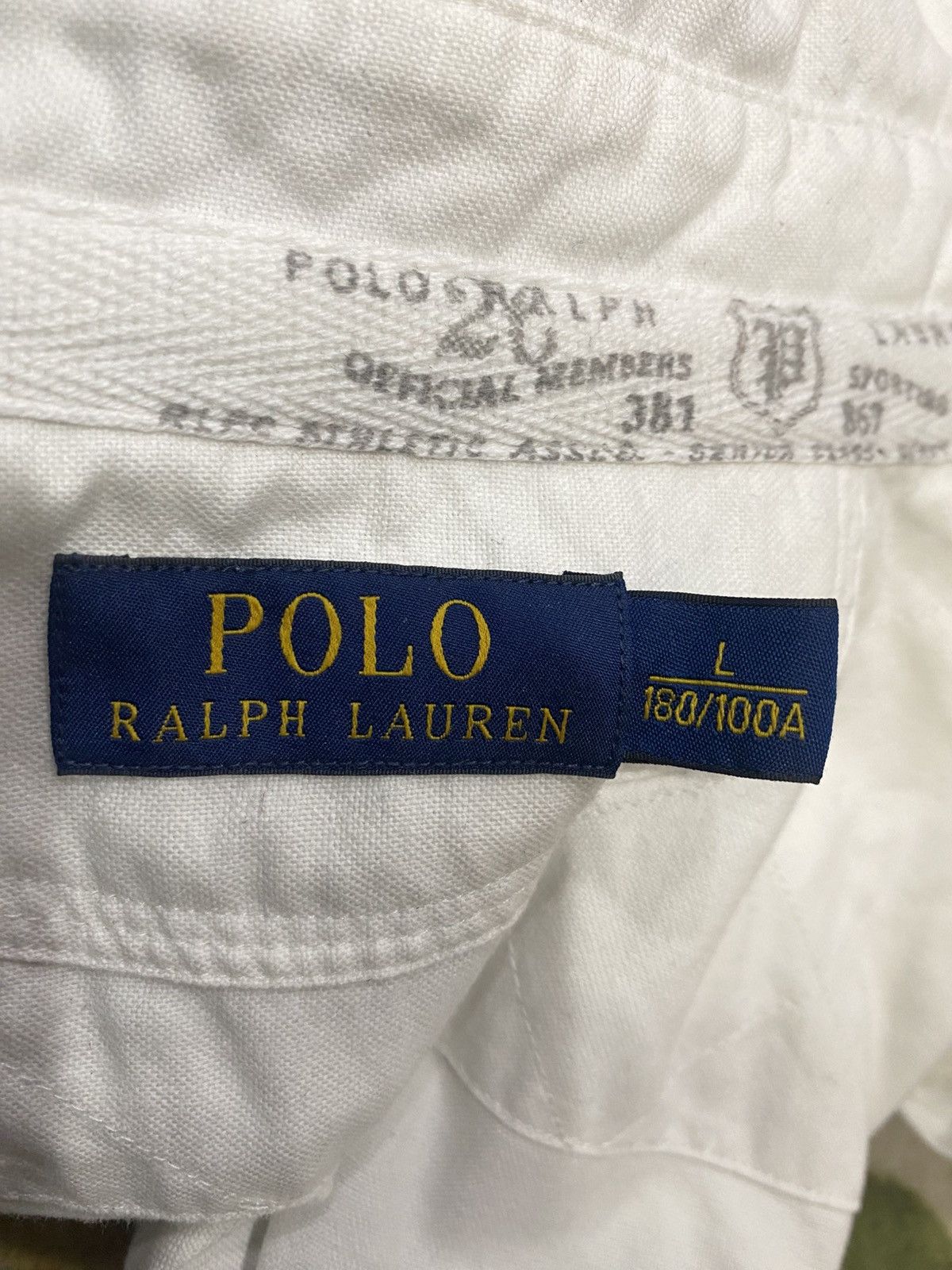 Designer × Polo Ralph Lauren White Polo Ralph Laurent Official Members Shirt Button Size US L / EU 52-54 / 3 - 19 Thumbnail