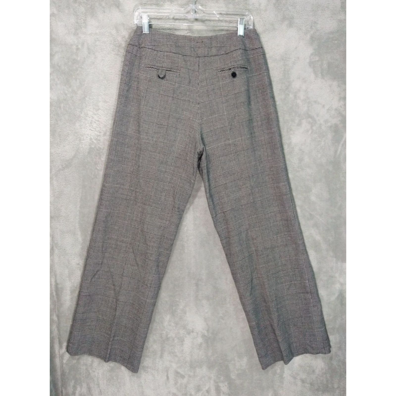 Talbots Talbots Pants Women’s 10 Black Gray Plaid Wide Leg High Rise Stretch Tweed Career Size 32" / US 10 / IT 46 - 2 Thumbnail