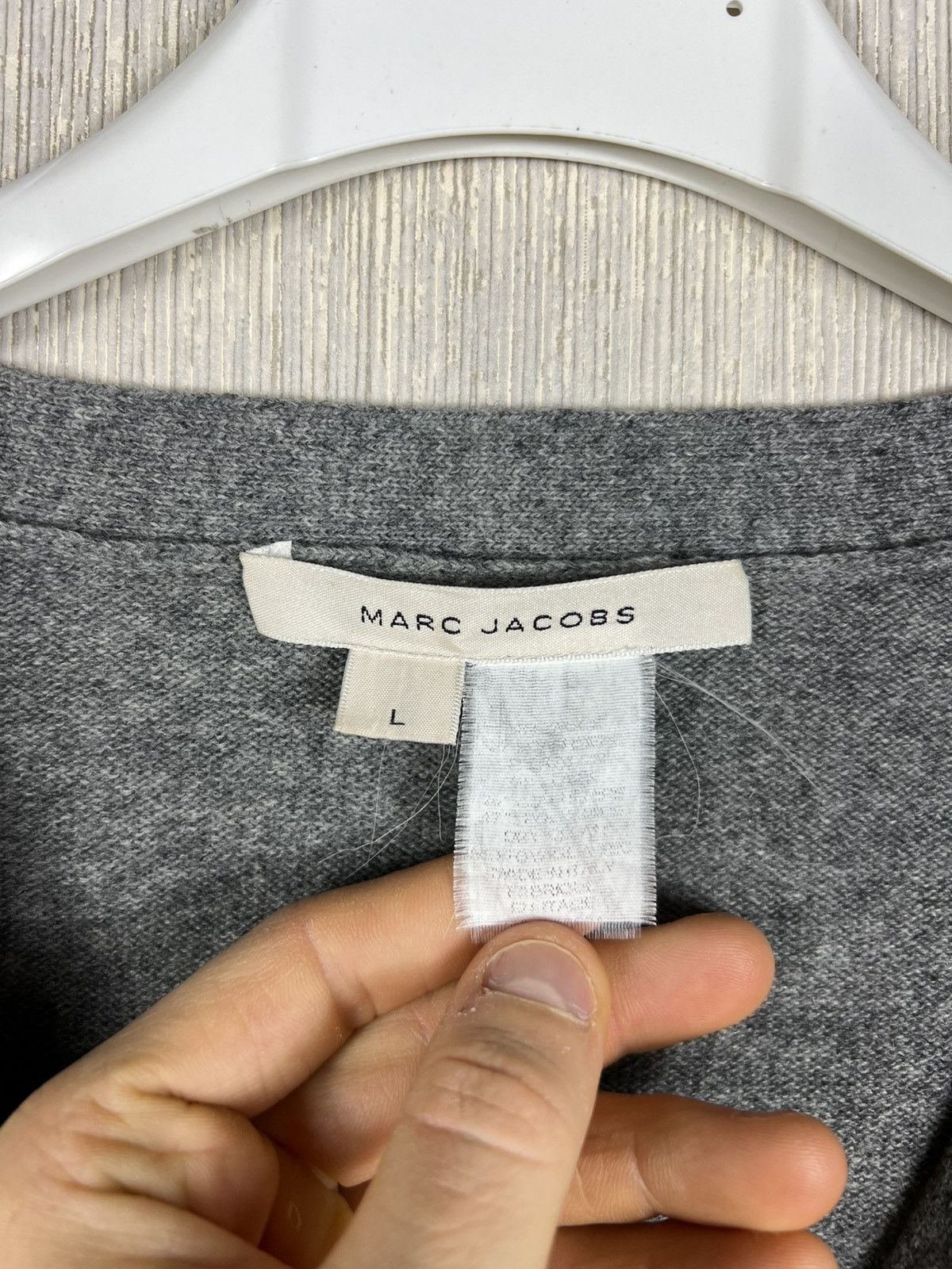 Marc Jacobs Marc Jacobs wool cashmere knit transparent cardigan sweater Size L / US 10 / IT 46 - 14 Thumbnail