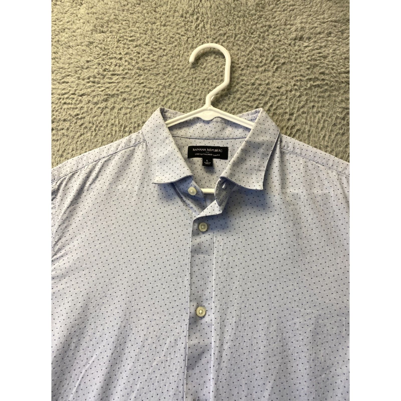 Banana Republic Banana Republic Slim Fit Button-Up Shirt L Long Sleeve Blue Dot Mens Size US L / EU 52-54 / 3 - 3 Thumbnail