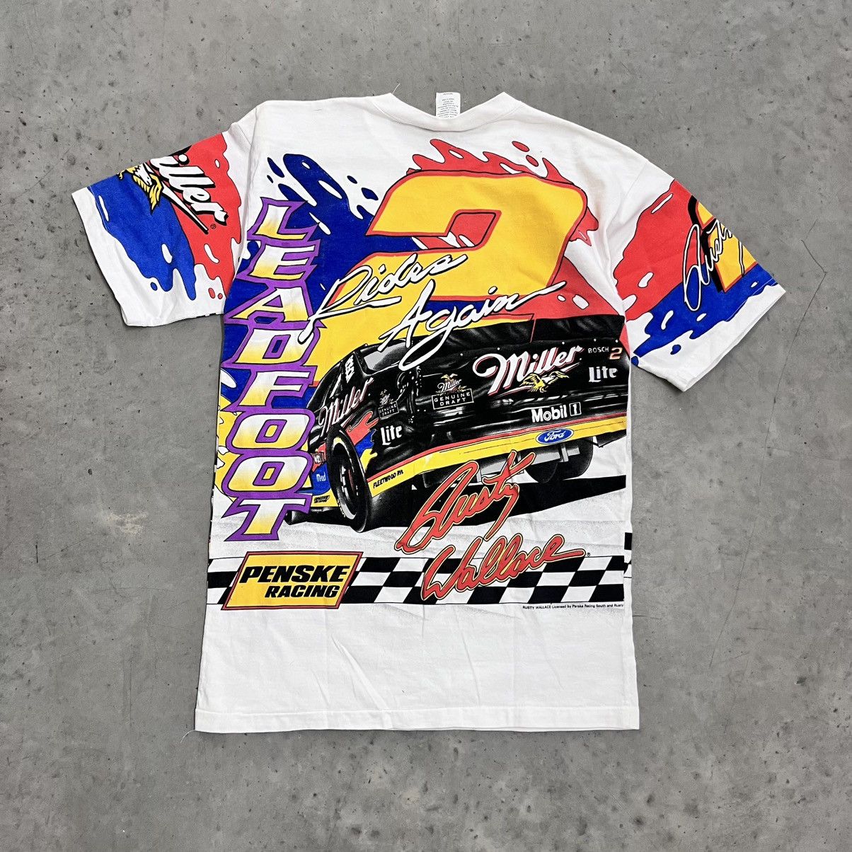 NASCAR × Vintage Vintage NASCAR AOP Pedal to the metal Rusty Wallace medium Size US L / EU 52-54 / 3 - 9 Thumbnail