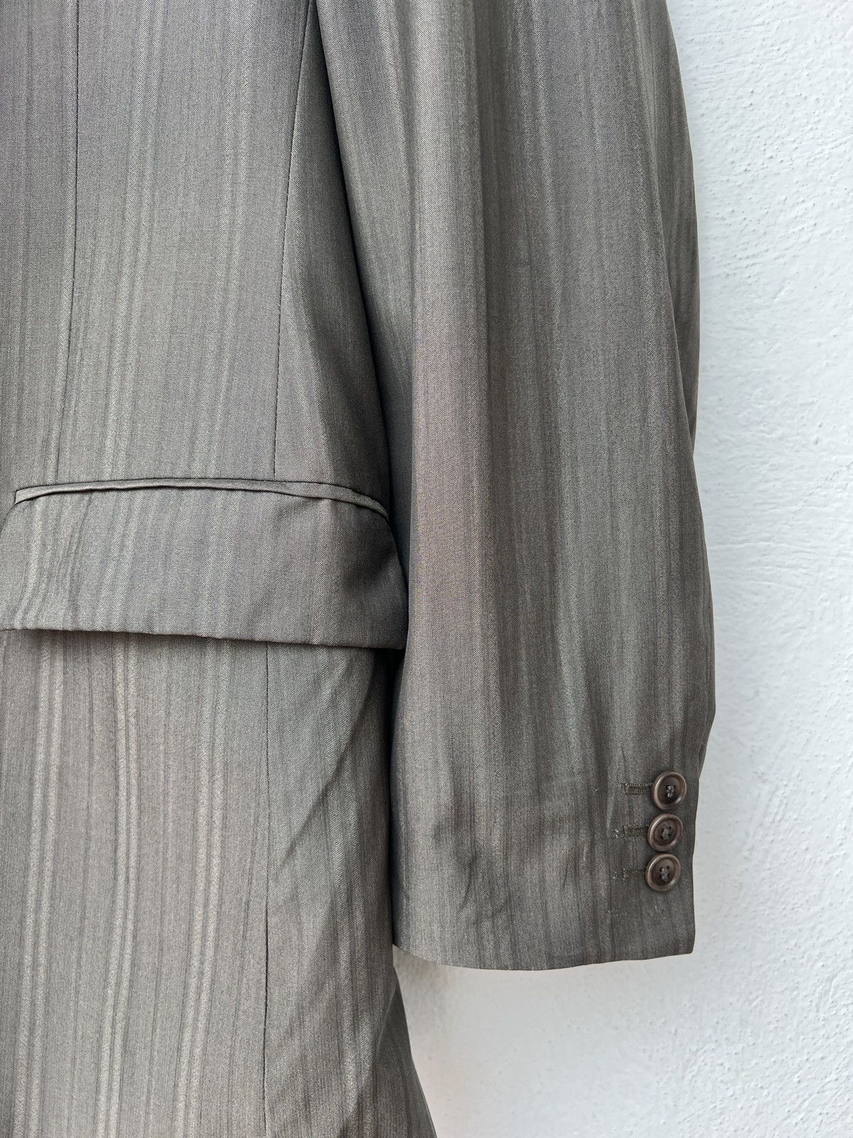 Kenzo Kenzo Homme Vintage Grey Striped Wool-Silk Blazer XL Size 46R - 5 Thumbnail
