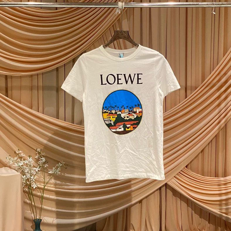 Loewe LOEWE White landscape pattern short sleeves Size XS / US 0-2 / IT 36-38 - 1 Thumbnail