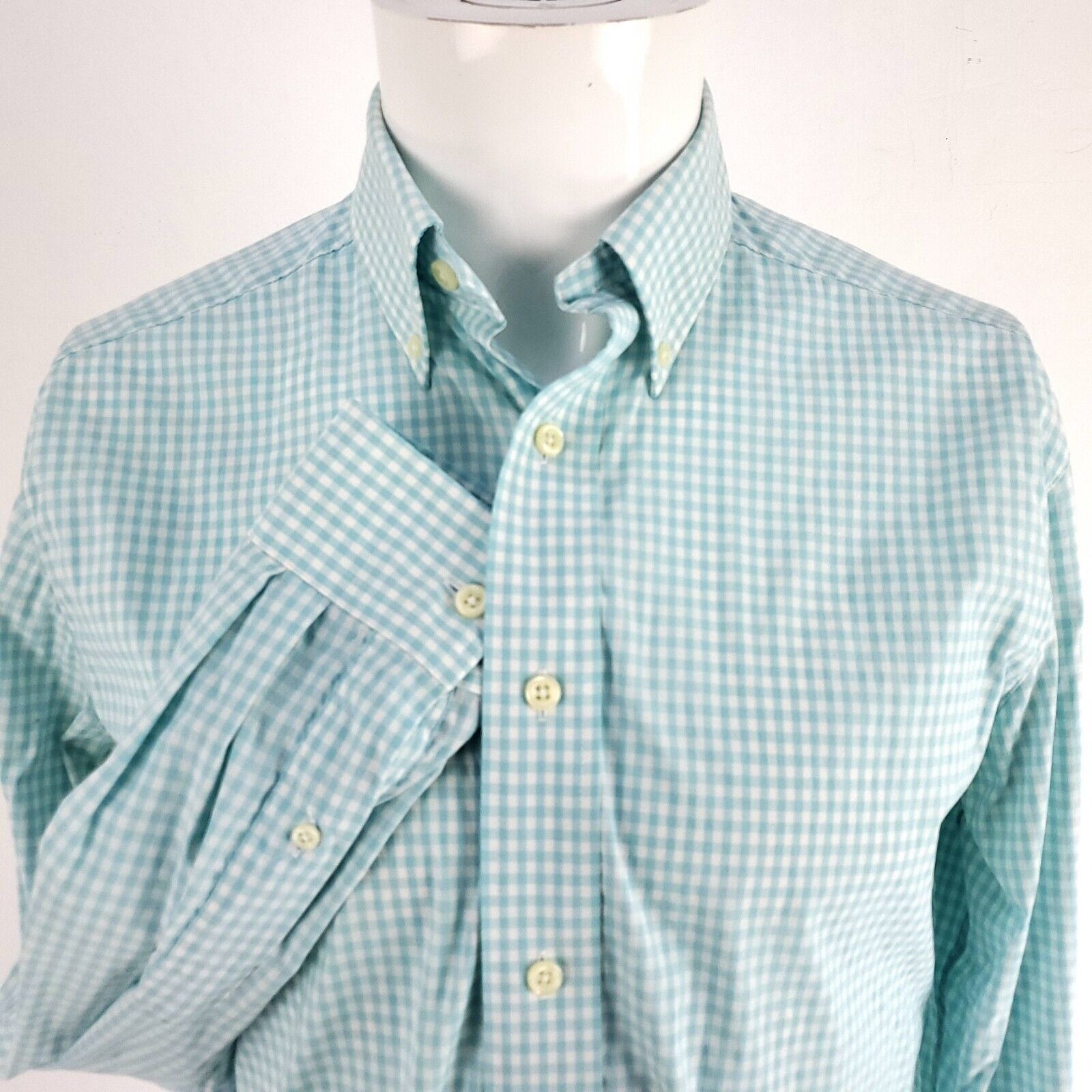 Footjoy FJ Footjoy Teal Check Small Button Down Nylon Spandex Size US S / EU 44-46 / 1 - 2 Thumbnail