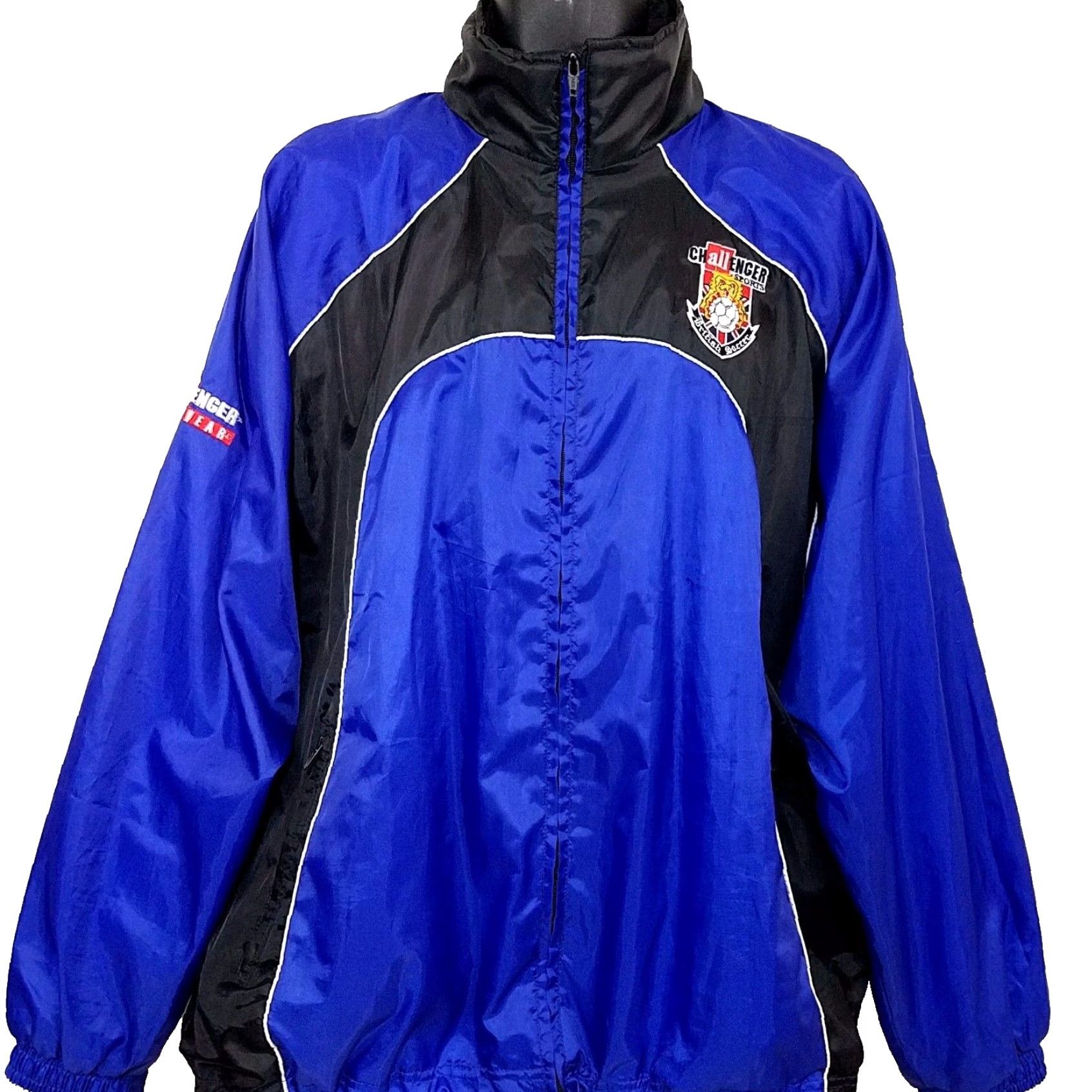 Vintage VINTAGE Challenger Sports Jacket Mens 2XL Windbreaker Blue Football Soccer 1990s Mens Size US XXL / EU 58 / 5 - 2 Thumbnail