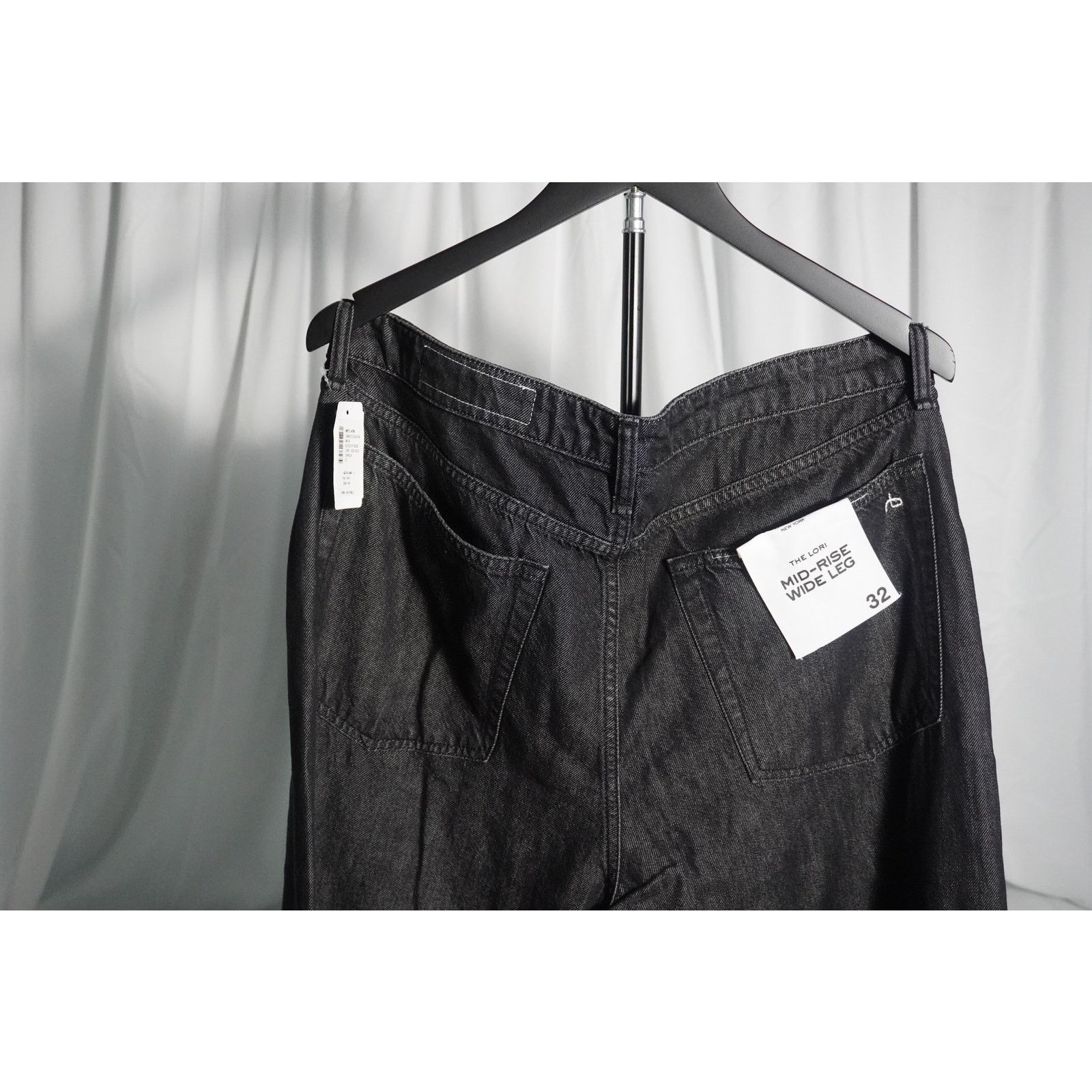Rag & Bone rag & bone Lori Mid-Rise Wide Leg Jeans Black Wash Denim Size 32" / US 10 / IT 46 - 2 Thumbnail
