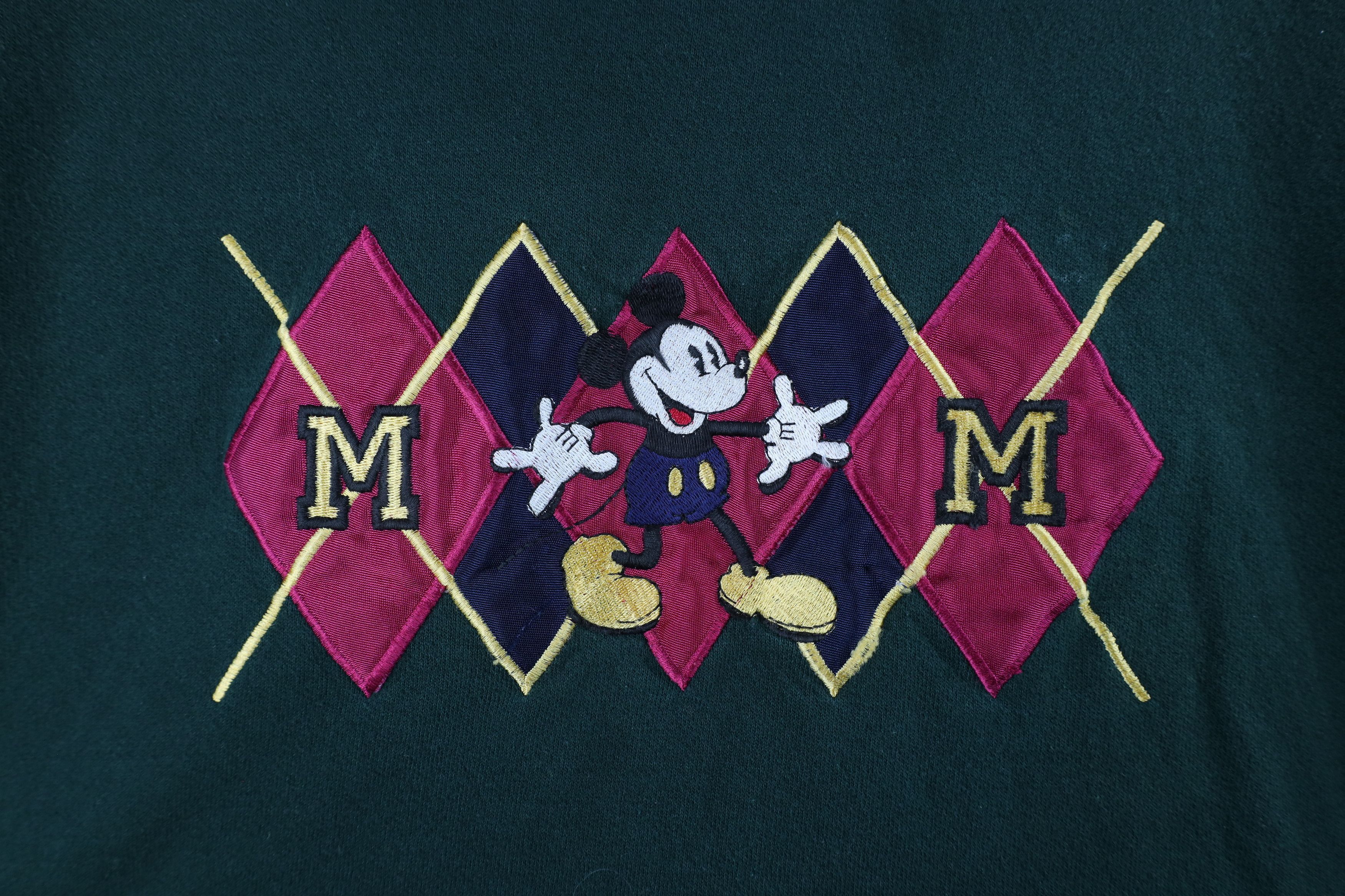 Disney Vintage 90s Disney Argyle Diamond Mickey Mouse Sweatshirt Size US L / EU 52-54 / 3 - 4 Thumbnail