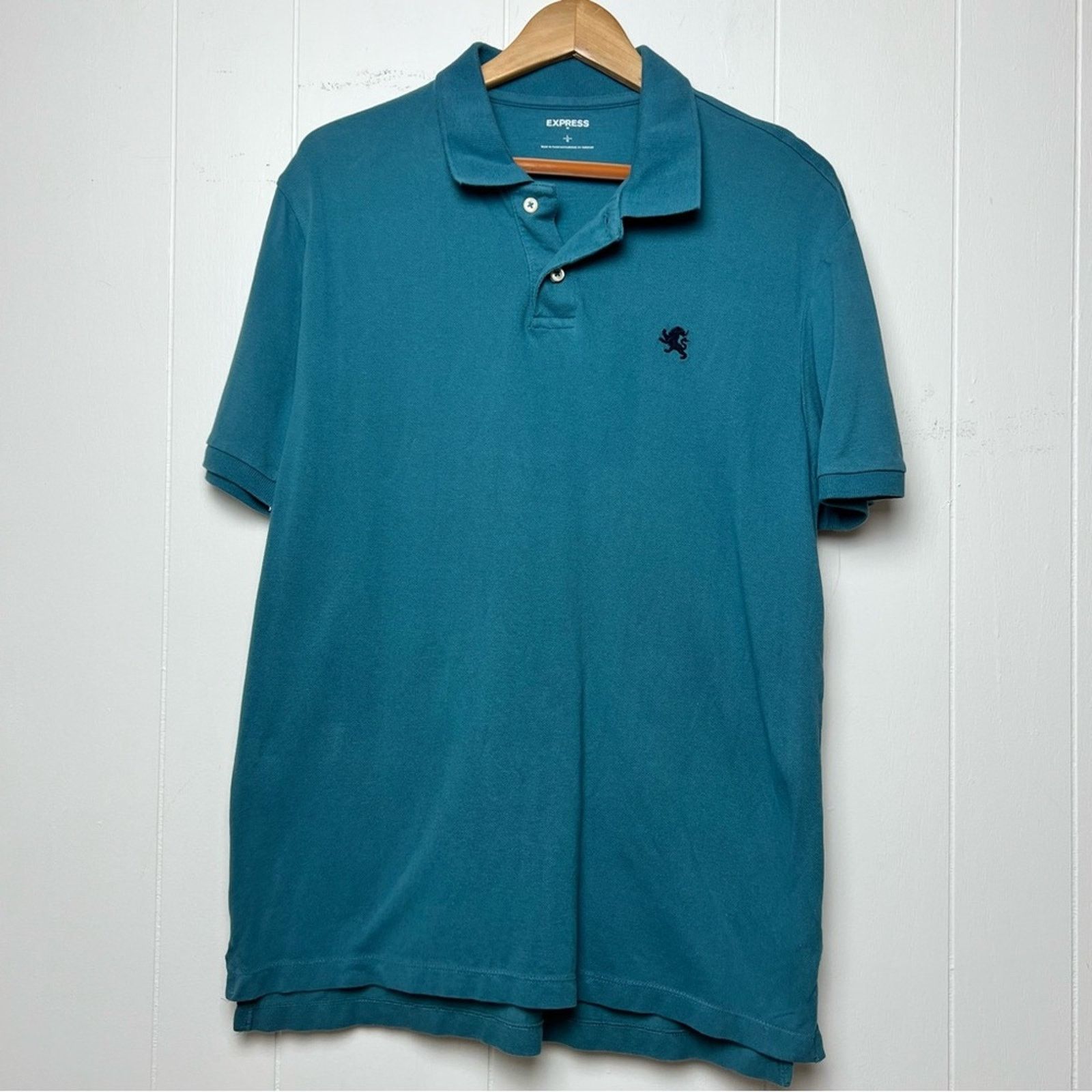 Express Express Teal Cotton Pique Polo Shirt Men’s Size Large Size US L / EU 52-54 / 3 - 7 Thumbnail
