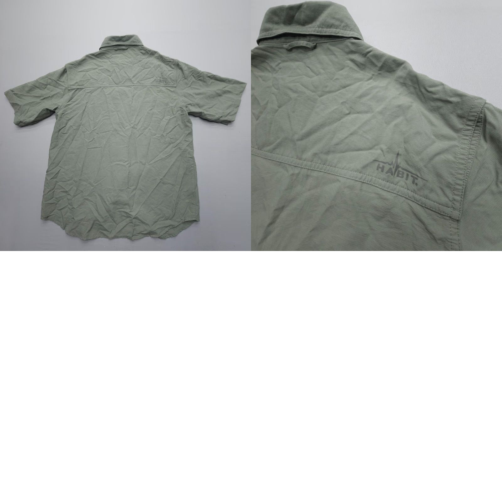Habitat Habit Men’s Short Sleeve Shirt M Medium Green Nylon Microfiber UPF30 Outdoor Hiking Fishing Logo Button-Collar Size US M / EU 48-50 / 2 - 8 Thumbnail