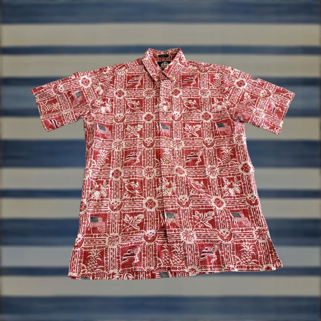 Reyn Spooner Reyn Spooner Red American Flag USA Button-Up Shirt Mens Small Size US S / EU 44-46 / 1 - 1 Thumbnail