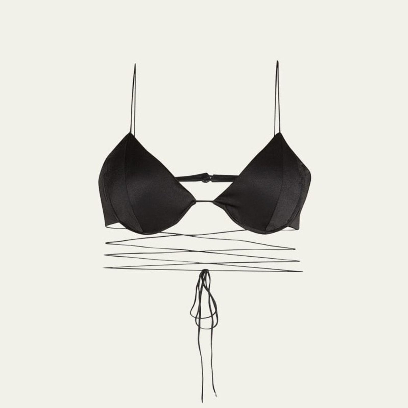 Alex Perry ALEX PERRY Wrapped Satin Crepe Keyhole Bralette 4 Black Size S / US 4 / IT 40 - 5 Thumbnail