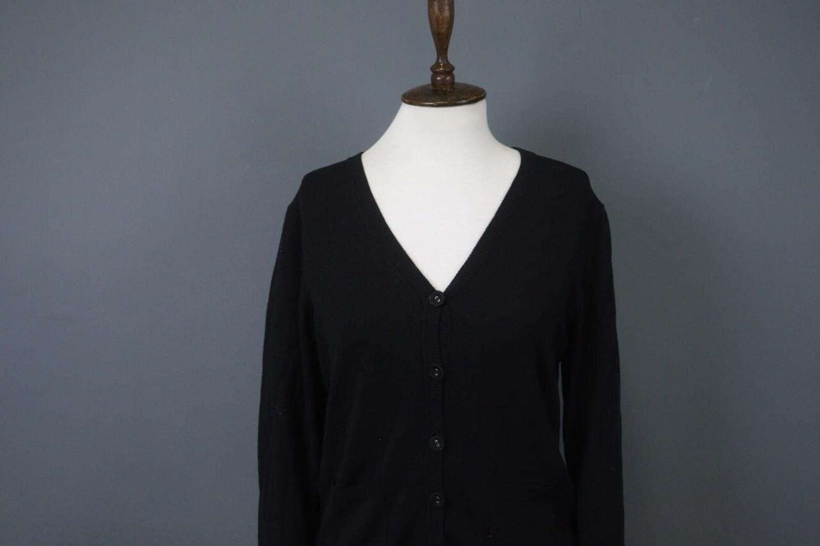 Marimekko Marimekko Black Wool Long Sleeve Front Cardigan Size XL Size XL / US 12-14 / IT 48-50 - 2 Thumbnail